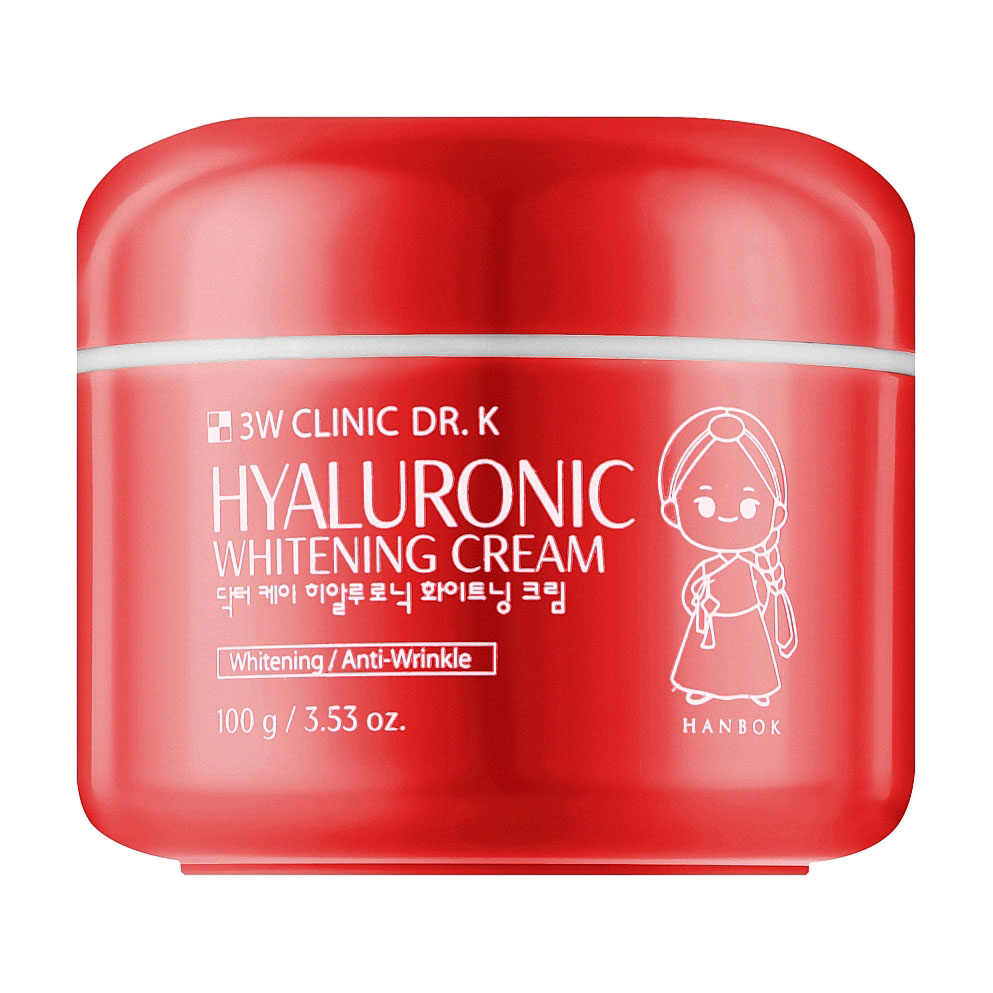 

Відбілювальний крем для обличчя 3W Clinic Dr.K Hyaluronic Whitening Cream проти зморщок, з гіалуроновою кислотою, 100 г