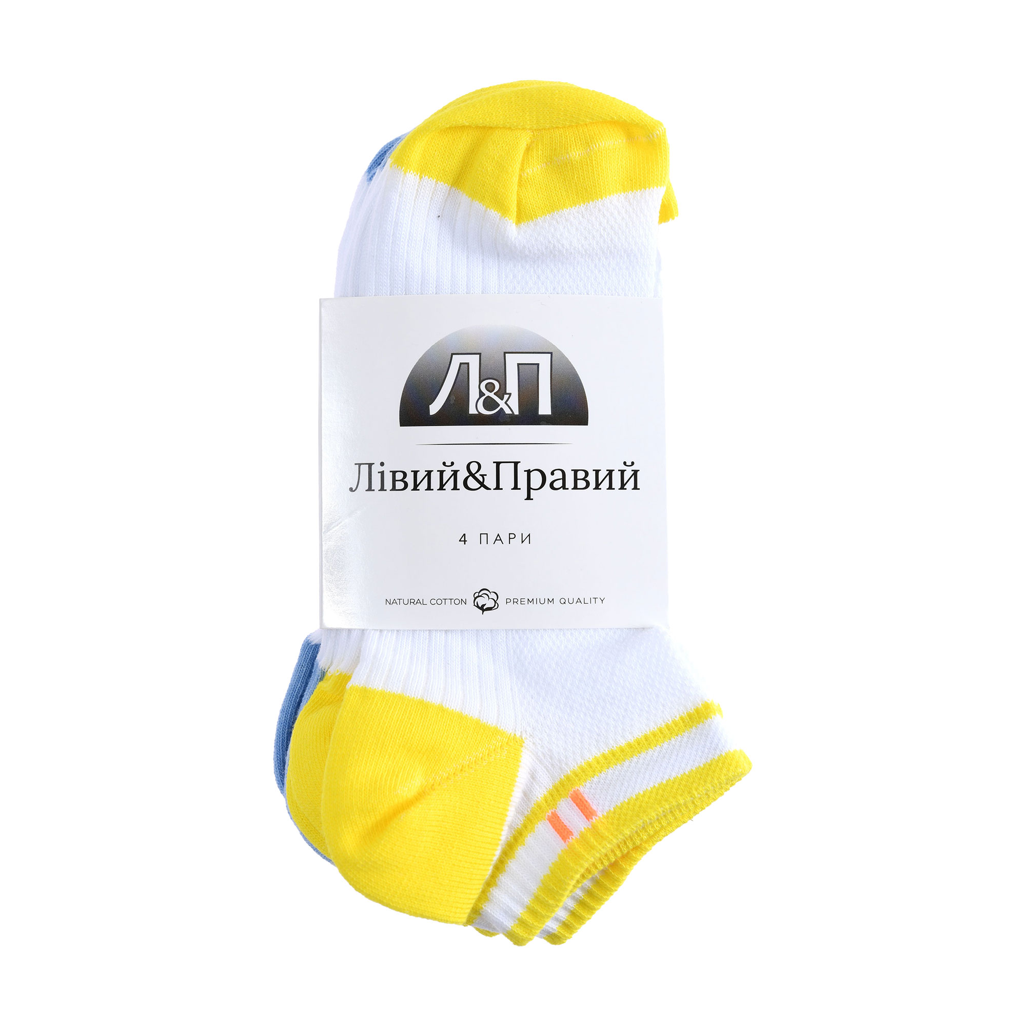 

Набір шкарпеток жіночих Лівий&Правий 120, класичні, 03 біло-жовті/03 біло-блакитні, розмір 36-40, 4 пари