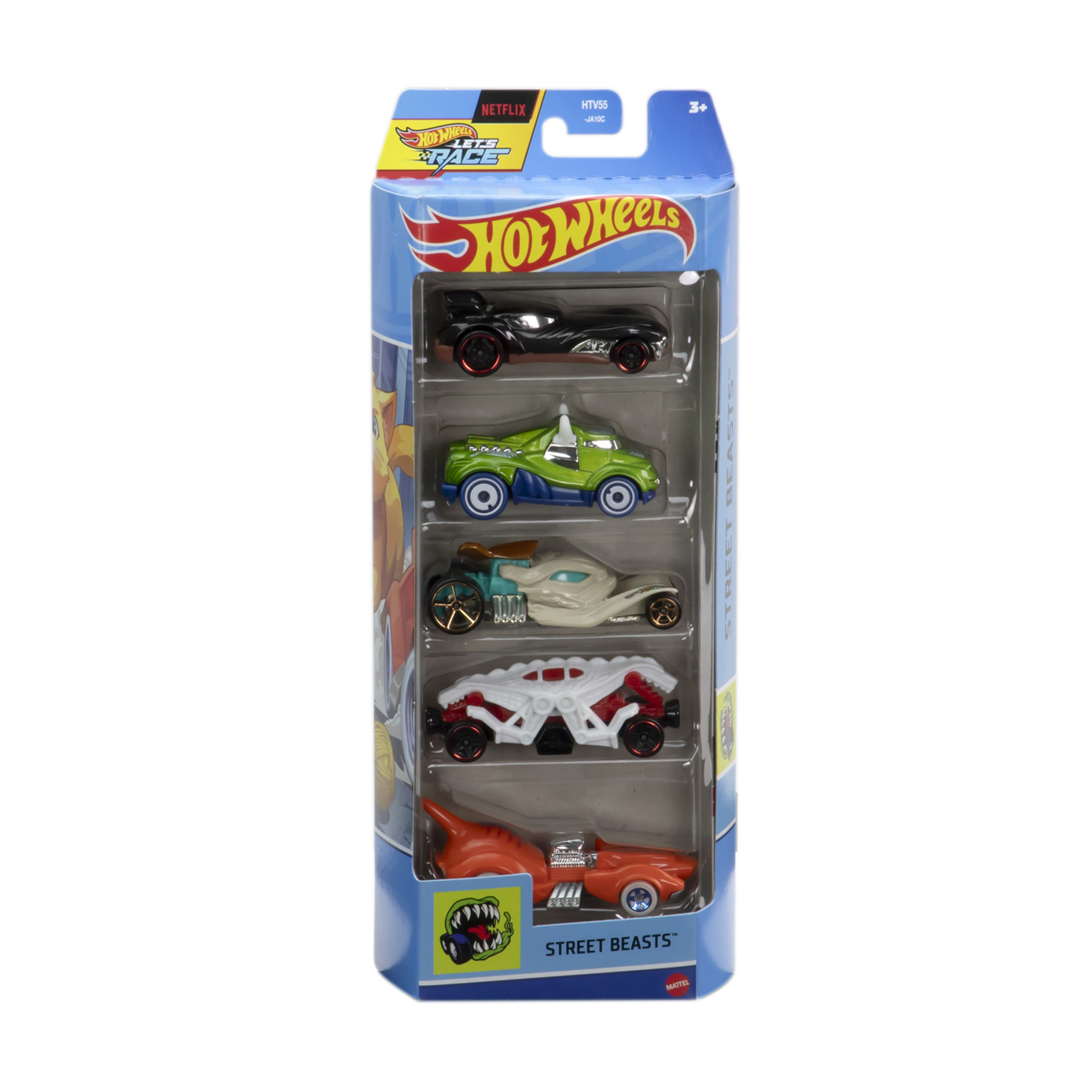 

Набір базових автомобілів Hot Wheels Street Beasts, чорний, салатовий, молочний, білий, помаранчевий, від 3 років, 11*4.2*29 см, 5 шт (1806)