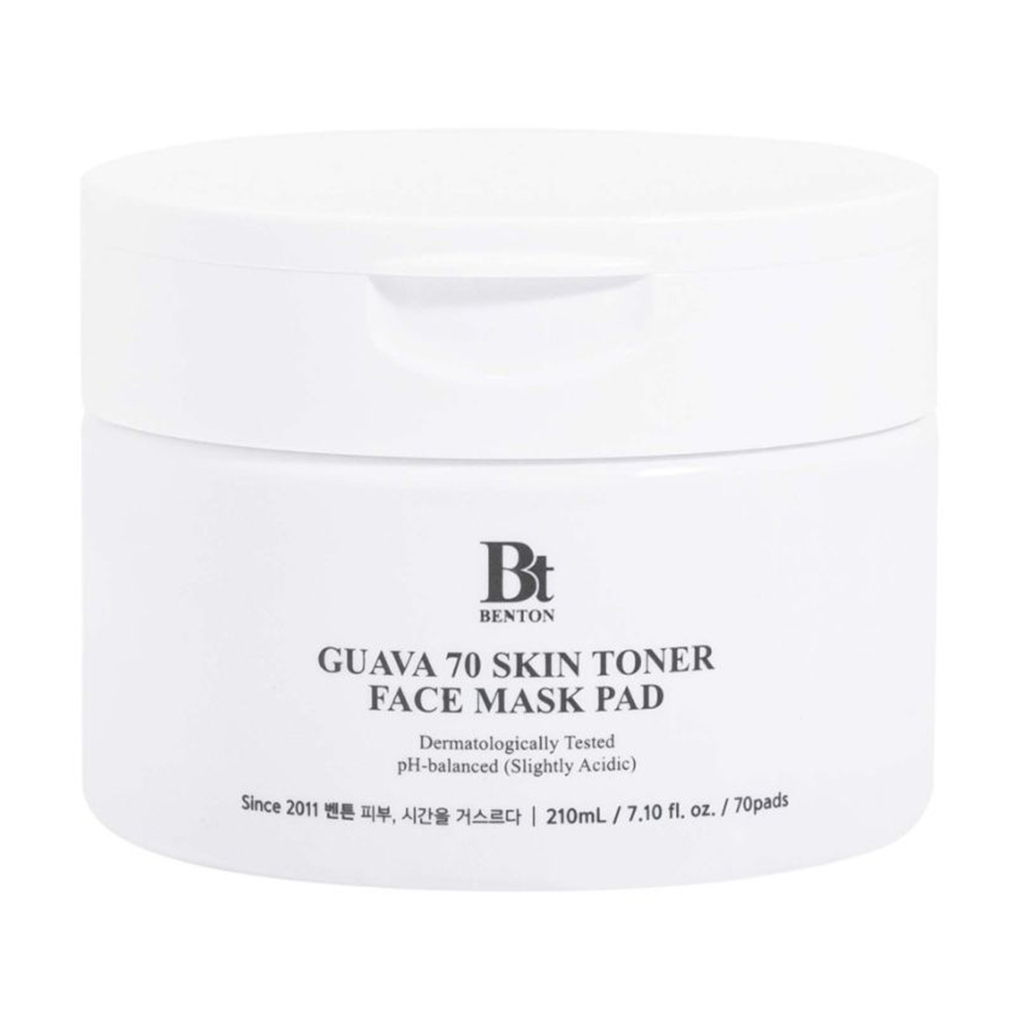

Уцінка! Заспокійливі тонер-пади для обличчя Benton Guava 70 Skin Toner Face Mask Pad, 210 мл, 70 шт