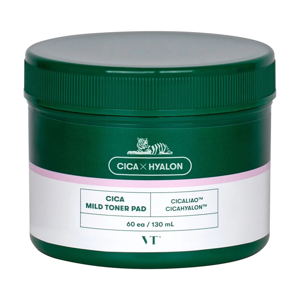 

М'які тонер-пади для обличчя VT Cosmetics Cica Mild Toner Pad з центелою, 130 мл, 60 шт