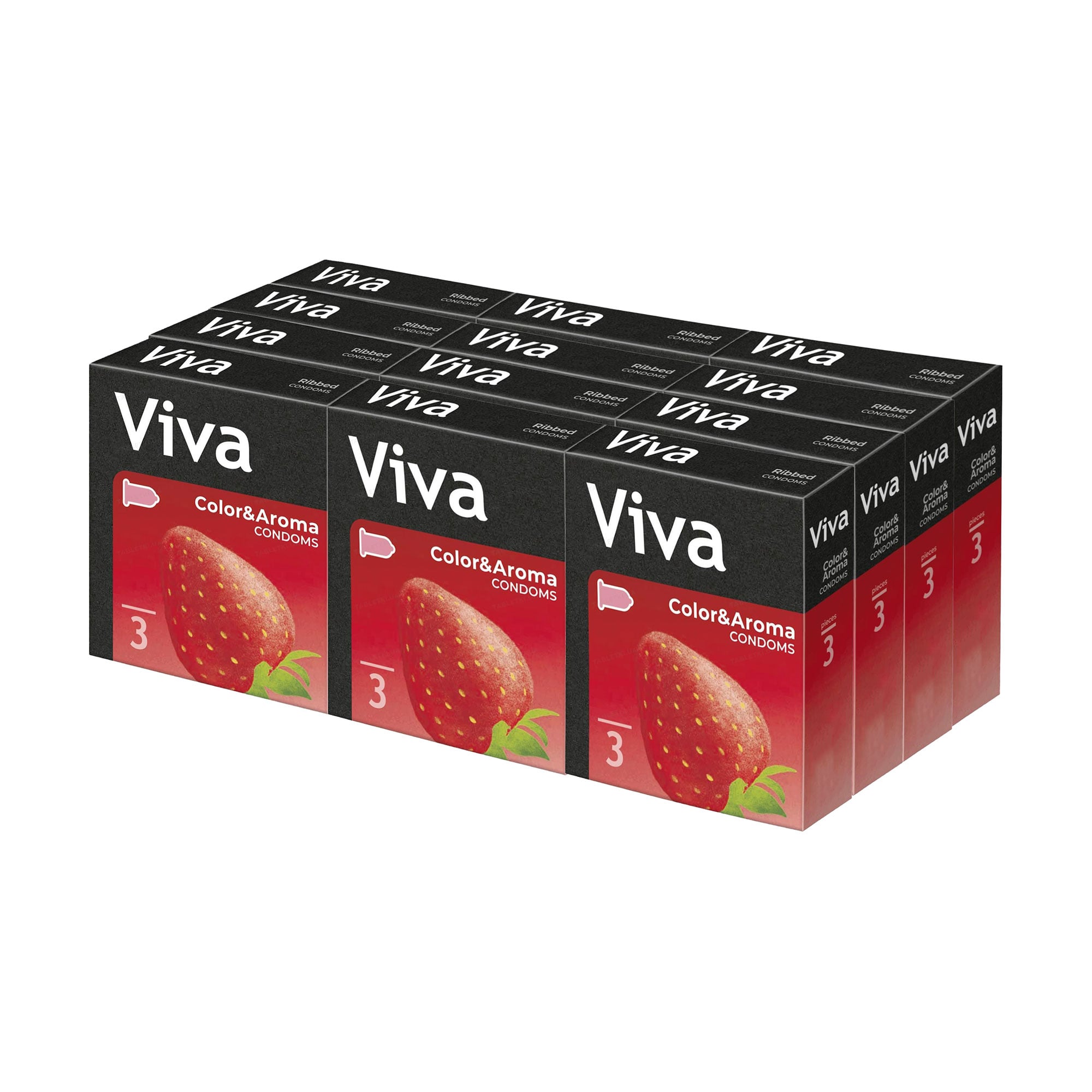 

Уцінка! Презервативи латексні Viva Кольорові, ароматизовані, 12*3 шт