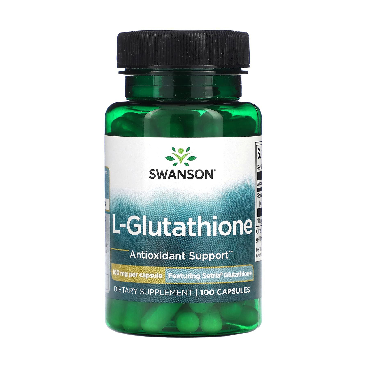 

L-глутатіон Swanson L-Glutathione, 100 мг, 100 капсул