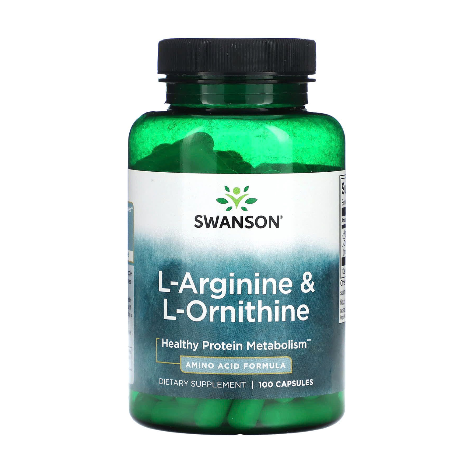 

Уцінка! L-аргінін та L-орнітин Swanson L-Arginine & L-Ornithine, 100 капсул