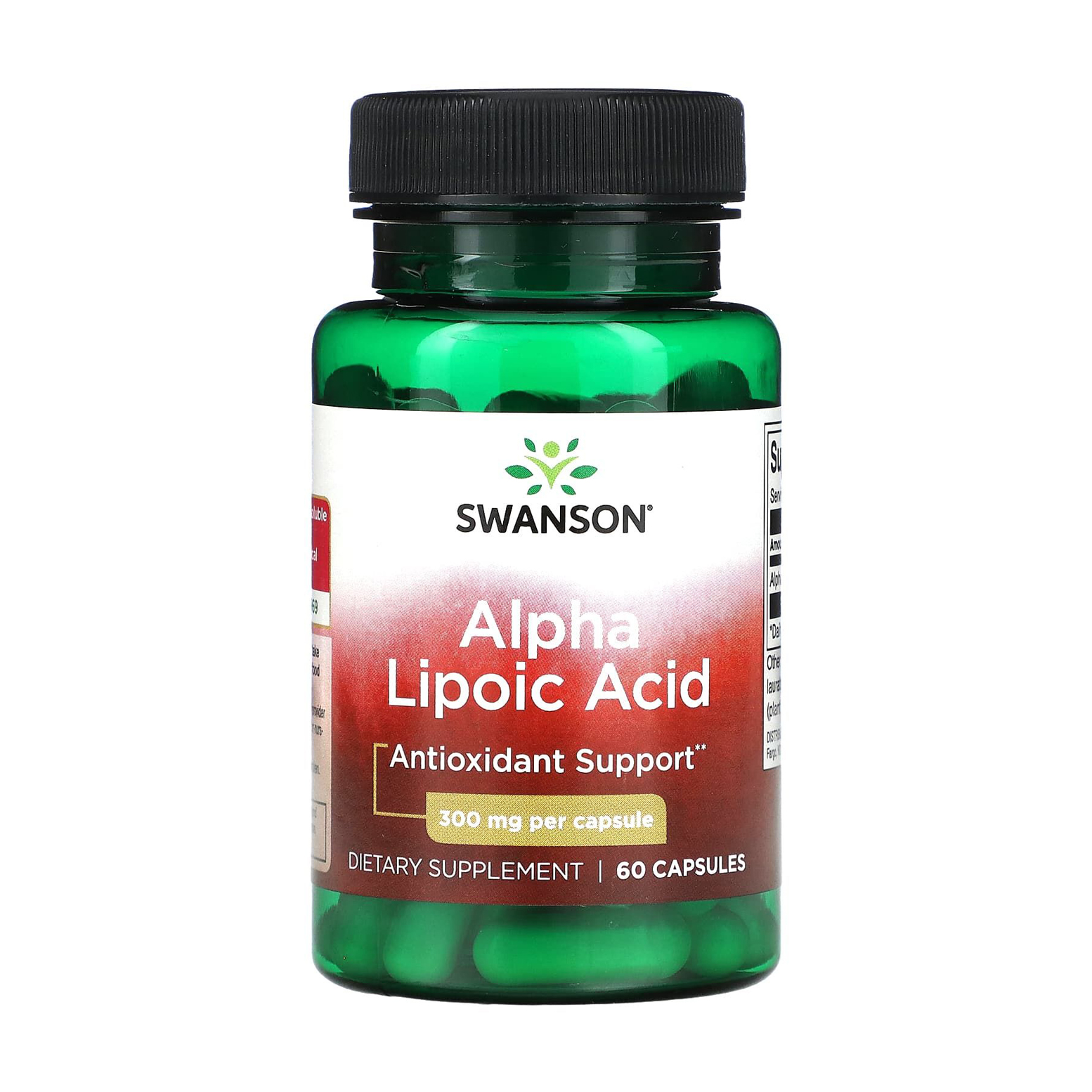 

Альфа-ліпоєва кислота Swanson Alpha Lipoic Acid, 300 мг, 60 капсул