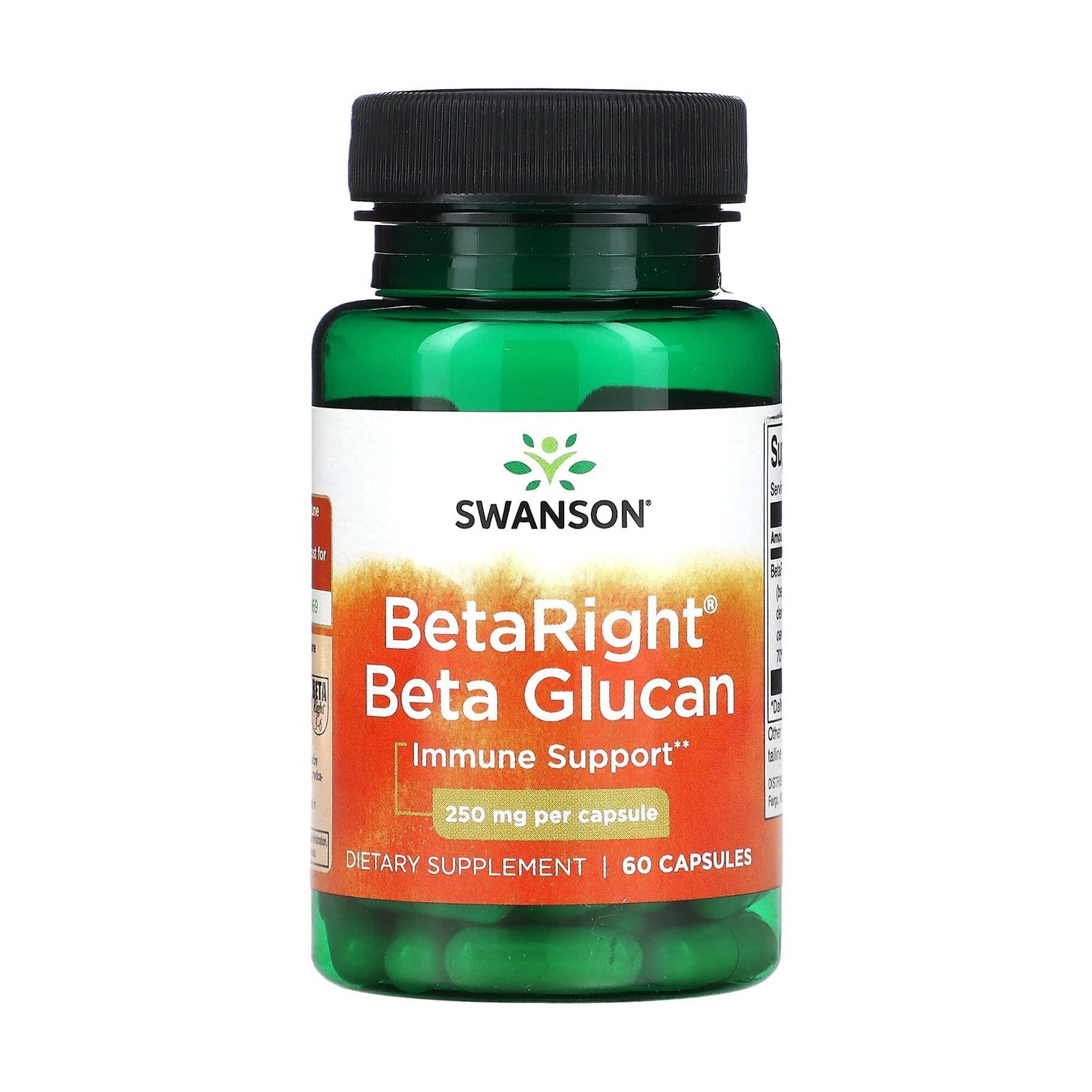 

Уцінка! Бета глюкан Swanson BetaRight Beta Glucan, 250 мг, 60 капсул