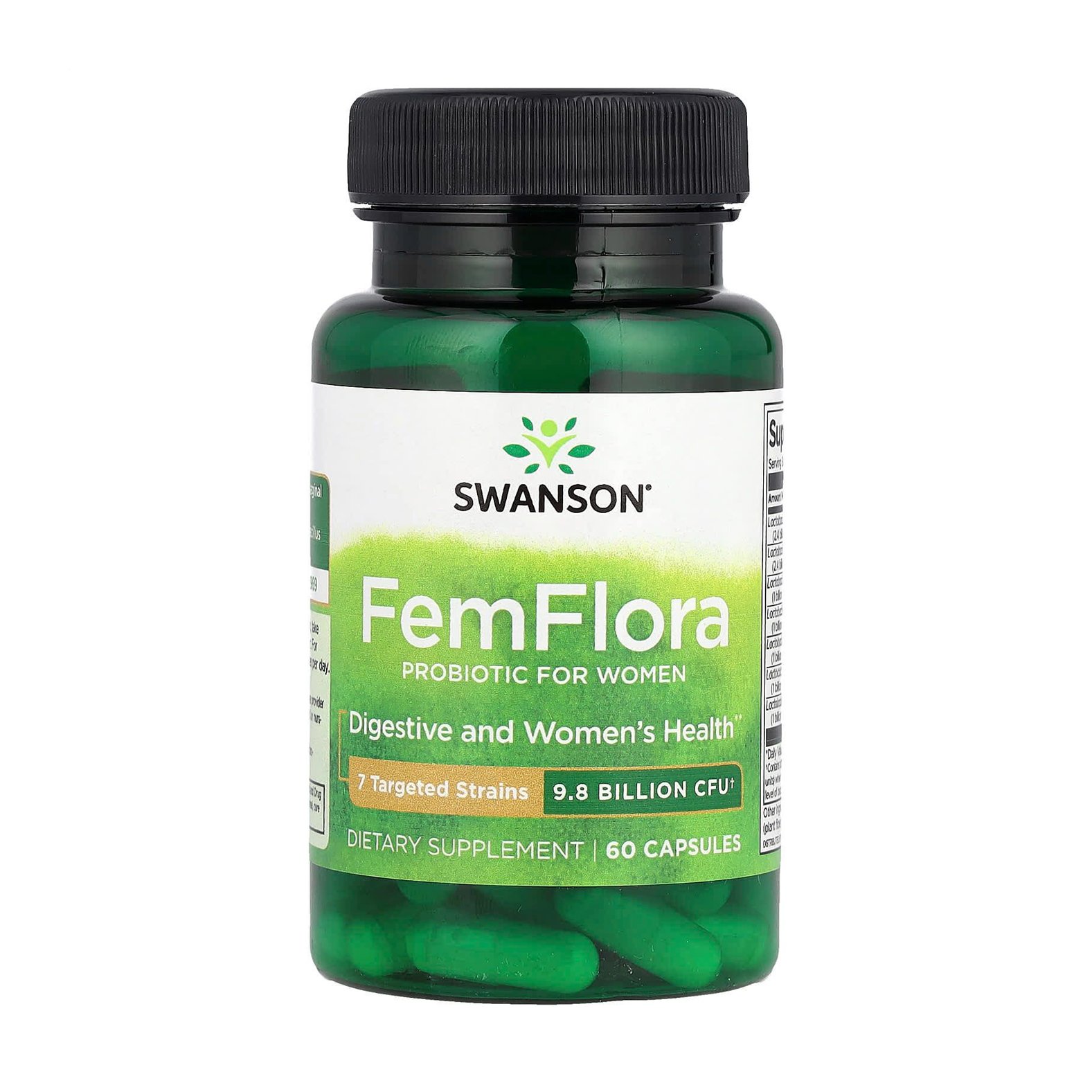 

Пробіотики для жінок Swanson Femflora Probiotic for Women, 60 капсул