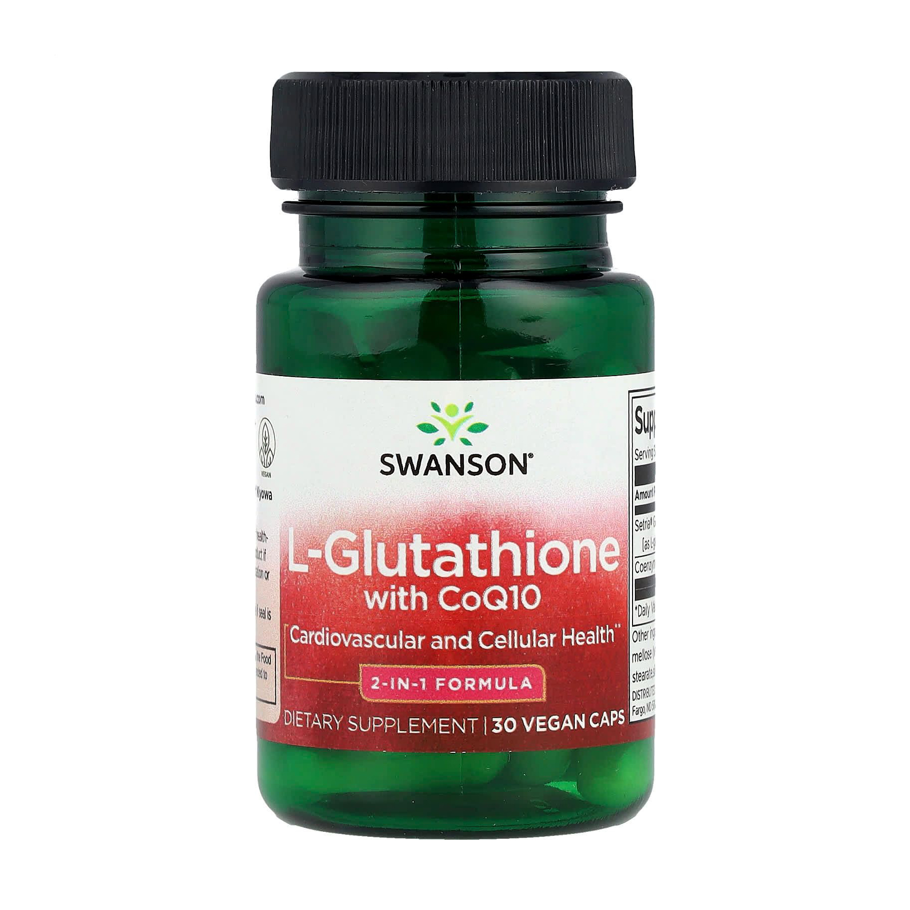 

Уцінка! L-глутатіон з коензимом Q10 Swanson L-Glutathione with CoQ10, 30 вегетеріанських капсул