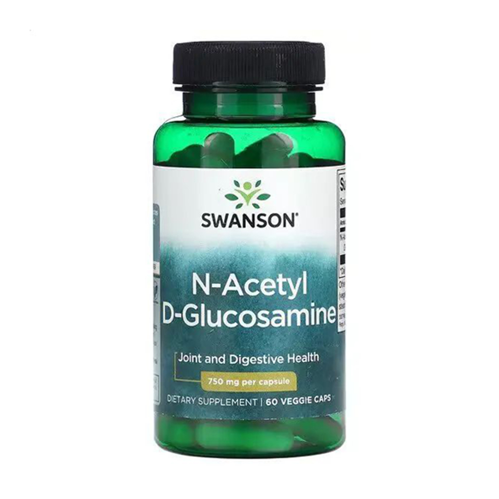 

N-ацетил-D-глюкозамін Swanson N-Acetyl D-Glucosamine (N-A-G), 750 мг, 60 вегетеріанських капсул