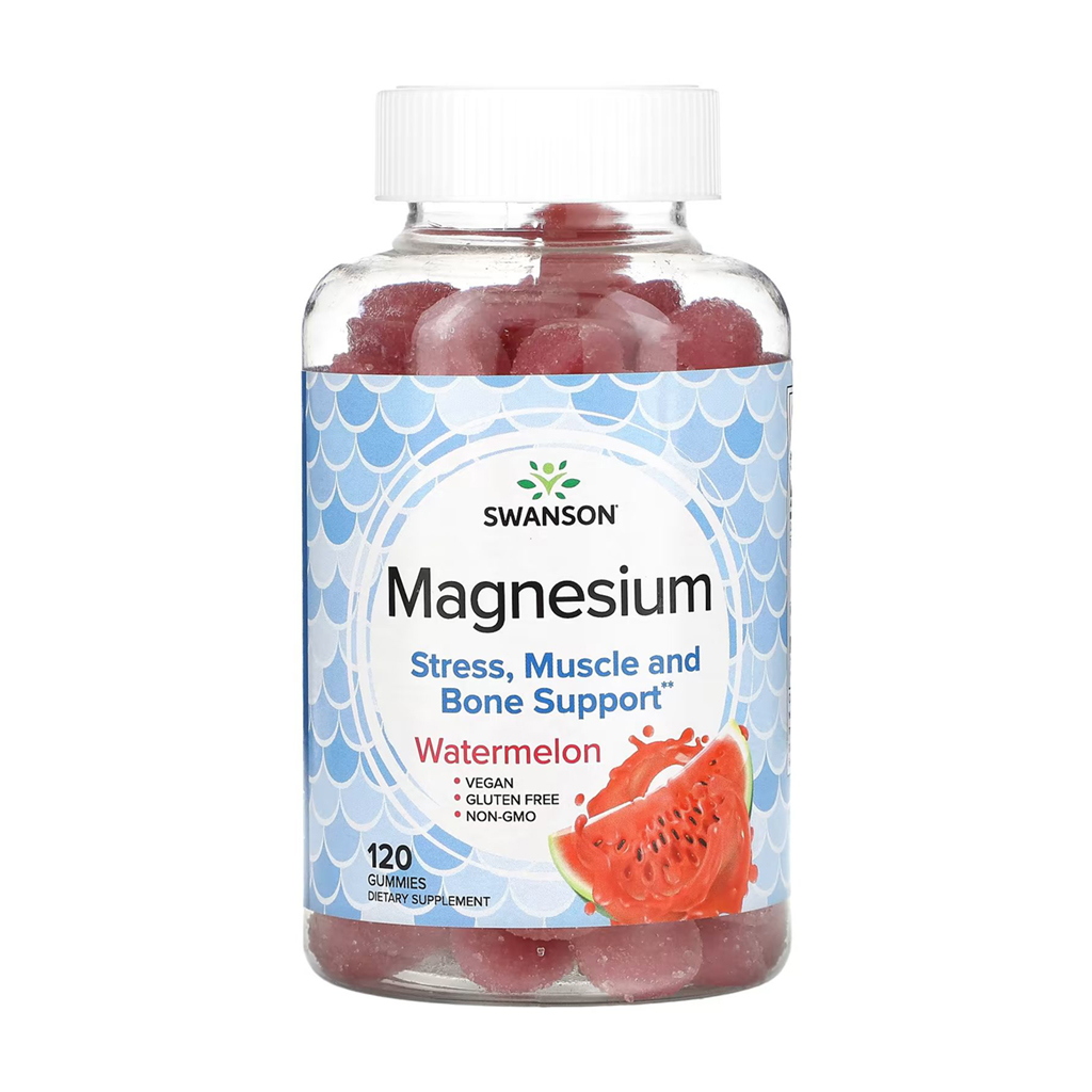 

Уцінка! Магній Swanson Magnesium Gummies зі смаком кавуна, 120 жувальних капсул