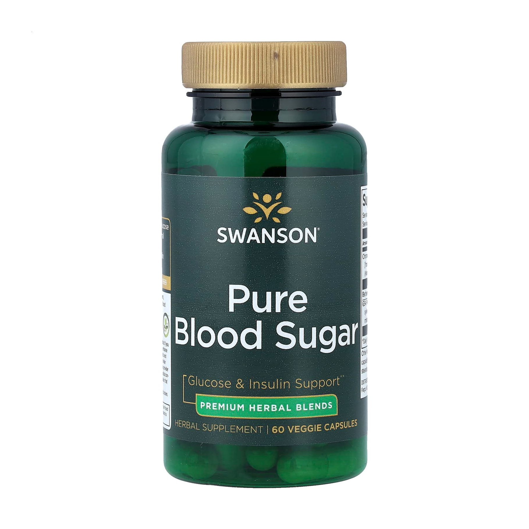 

Уцінка! Підтримка рівню глюкози та інсуліну Swanson Pure Blood Sugar, 60 веганських капсул