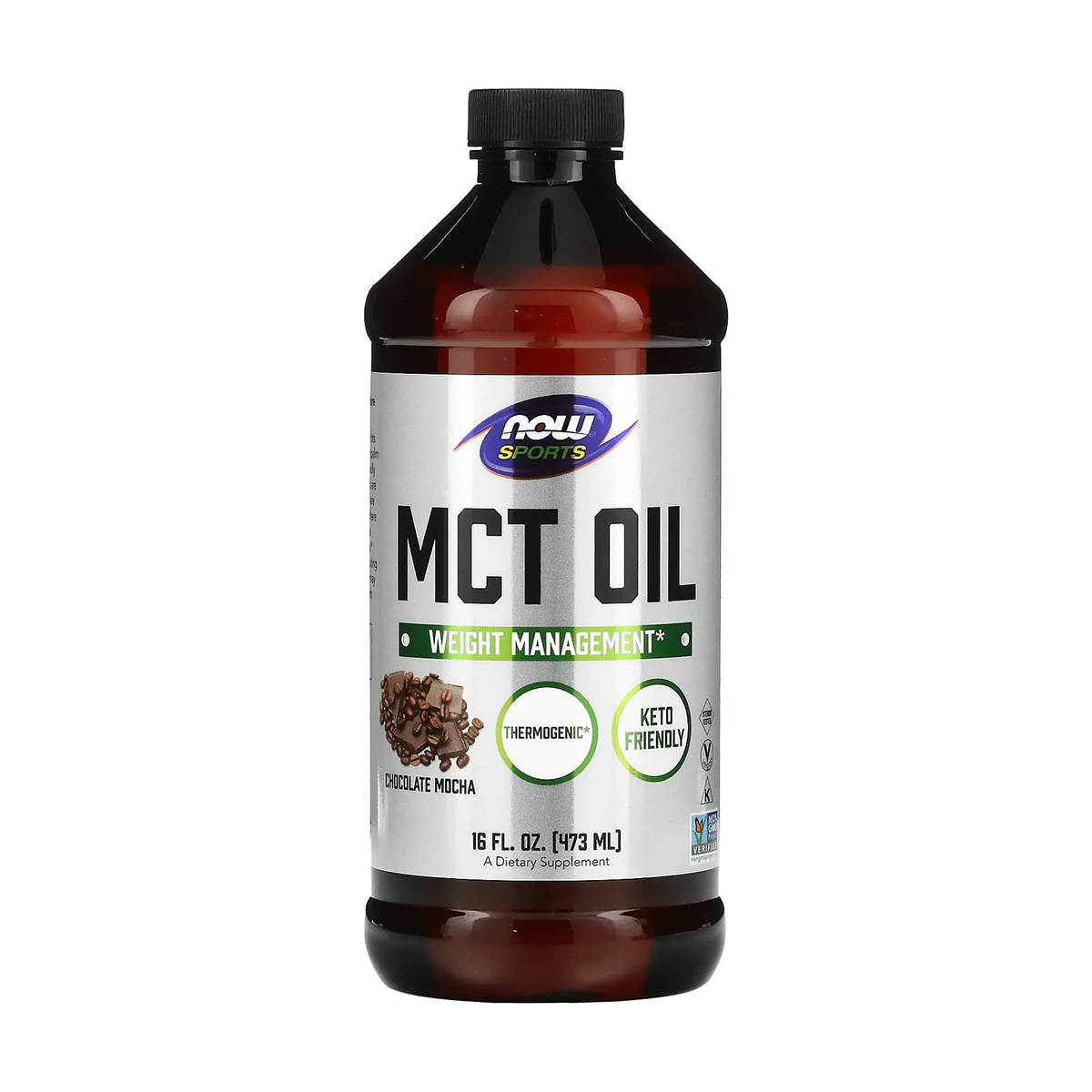 

Олія МСТ NOW foods Sports MCT Oil зі смаком шоколадного мокко, в рідині, 473 мл
