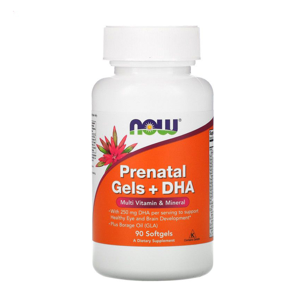 

Вітаміни для вагітних NOW foods Prenatal Gels + DHA з риб'ячим жиром, 90 гелевих капсул