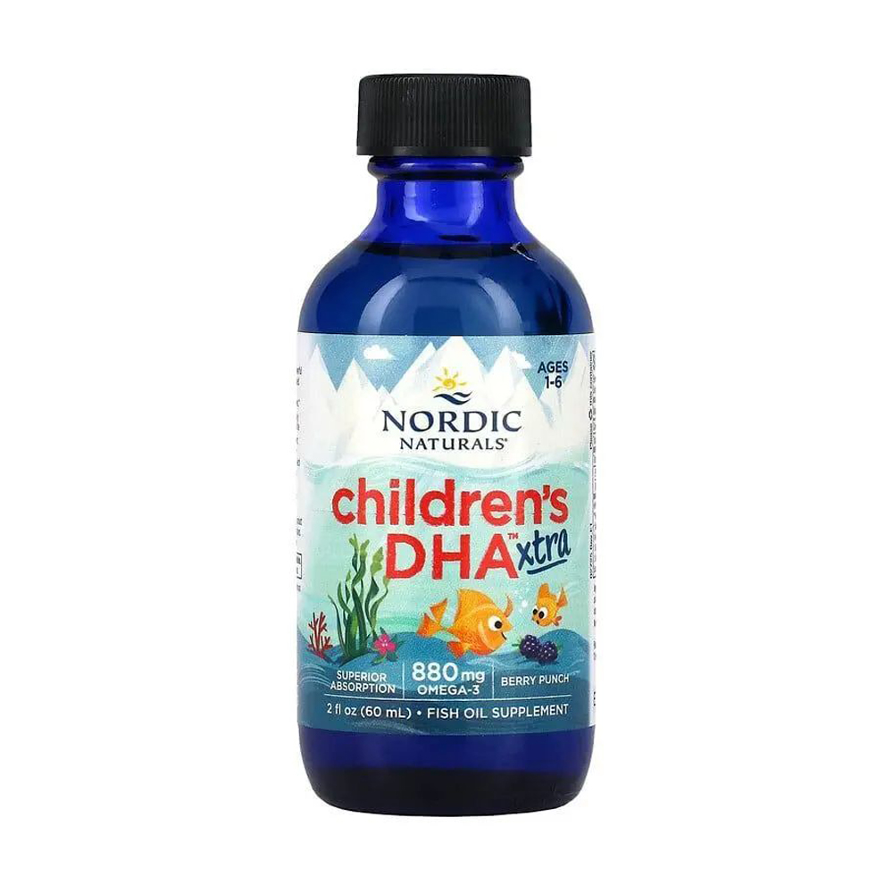 

Дитячий риб'ячий жир Nordic Naturals Children's DHA Xtra 880 мг, зі смаком ягідного пуншу, від 1 до 6 років, в рідині, 60 мл