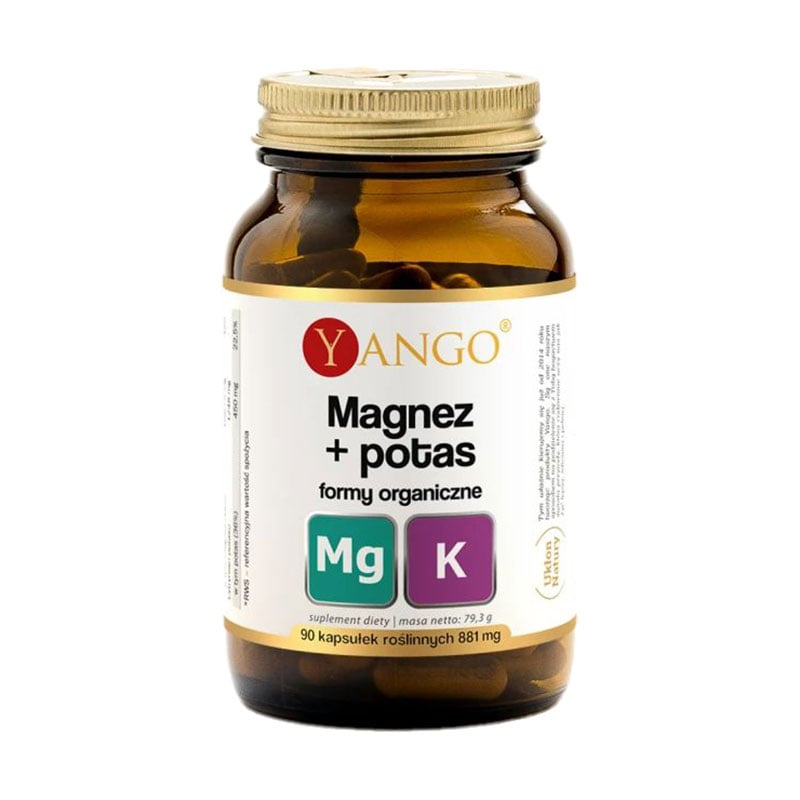 

Магній та калій Yango Magnesium + Potassium, 881 мг, 90 капсул