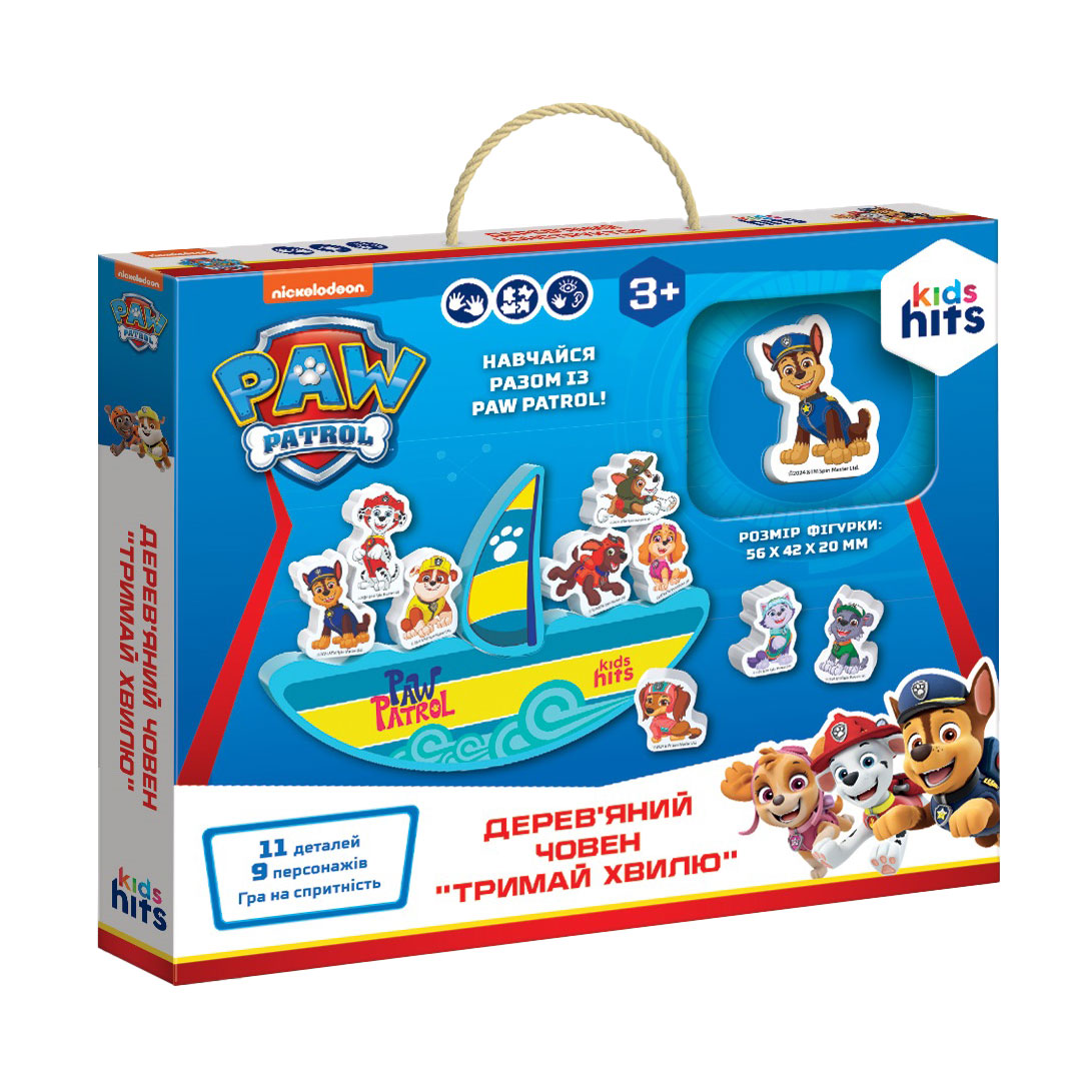 

Іграшка KidsHits Paw Patrol Дерев'яний човен, 26.5*3*23 см, від 3 років (KH20/048)