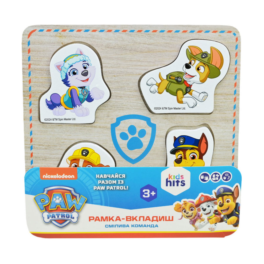 

Іграшка KidsHits Paw Patrol Рамка-вкладиш Смілива команда, 14.8*14.8*0.6, від 3 років (KH20/051)
