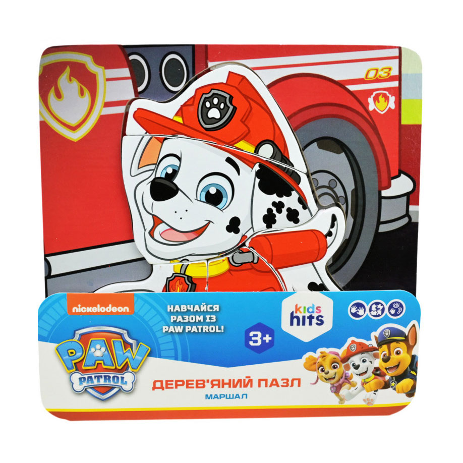 

Дерев'яний пазл KidsHits Paw Patrol Маршал, 14.8*14.8*0.6 см, від 3 років (KH20/054)