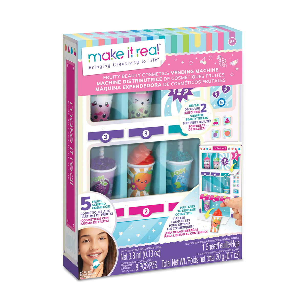

Набір дитячої косметики Make it Real Автомат з фруктовими коктeйлями, 8 елементів, від 8 років, 27.4*20*6.5 см (MR2701)