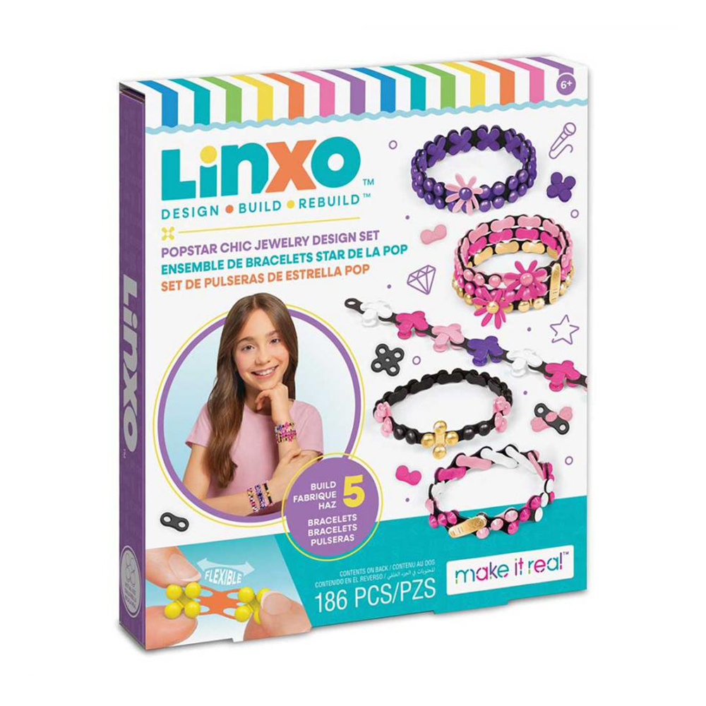 

Набір для створення браслетів-трансформерів Make it Real Linxo Прикраси Модерн, 186 елементів, від 6 років, 23*20*3.37 см (MR6110-3)