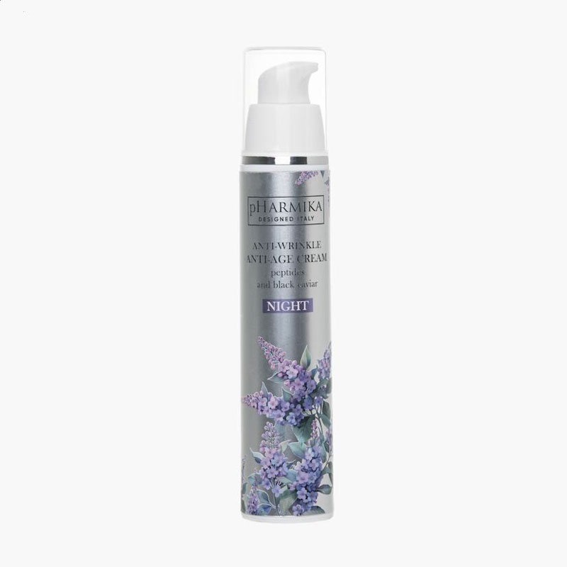 Нічний крем для обличчя pHarmika Anti-wrinkle Anti-Age Night Cream проти зморщок, з пептидами та чорною ікрою, 50 мл