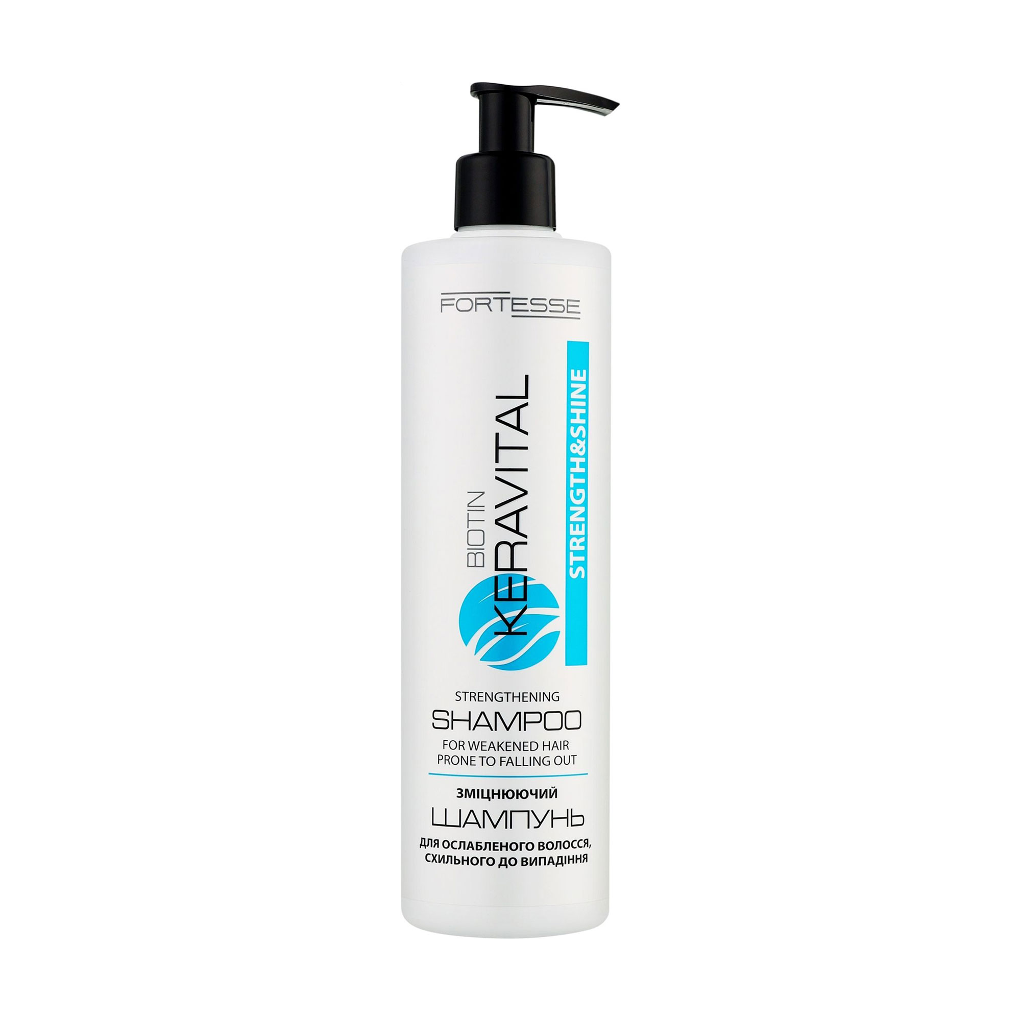 

Шампунь Fortesse Professional Strength & Shine KeraVital Strengthening Shampoo для ослабленого волосся, схильного до випадіння, 400 мл