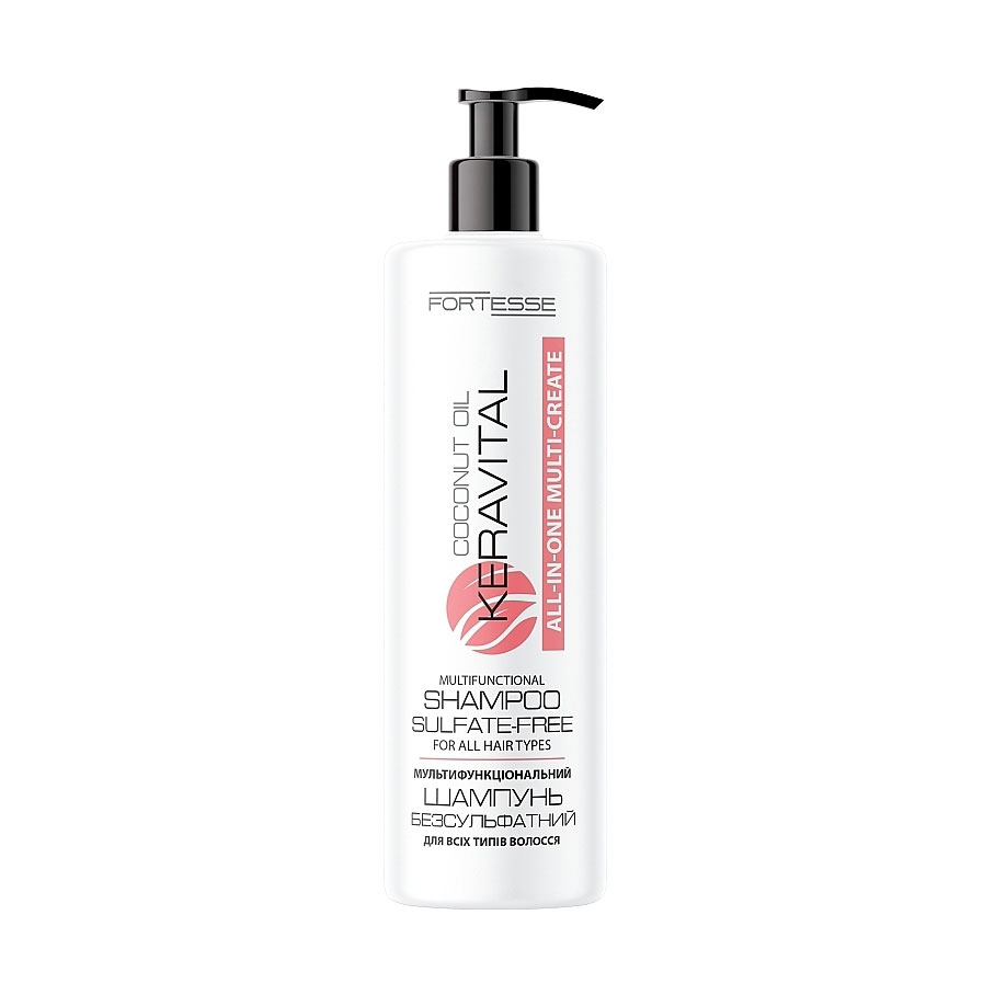 Мультифункціональний безсульфатний шампунь FORTESSE KeraVital All-In-One Multi-Create Shampoo для всіх типів волосся, 400 мл