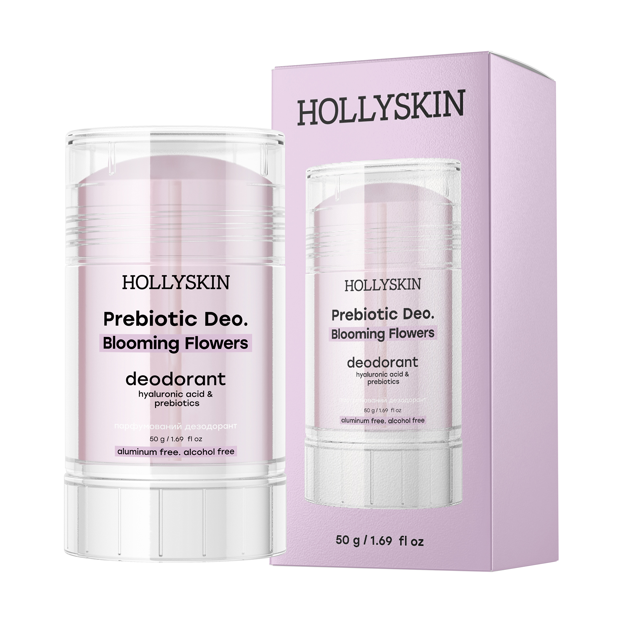 

Парфумований дезодорант Hollyskin Prebiotic Deo. Blooming Flowers жіночий, з гіалуроновою кислотою та пребіотиками, 50 г