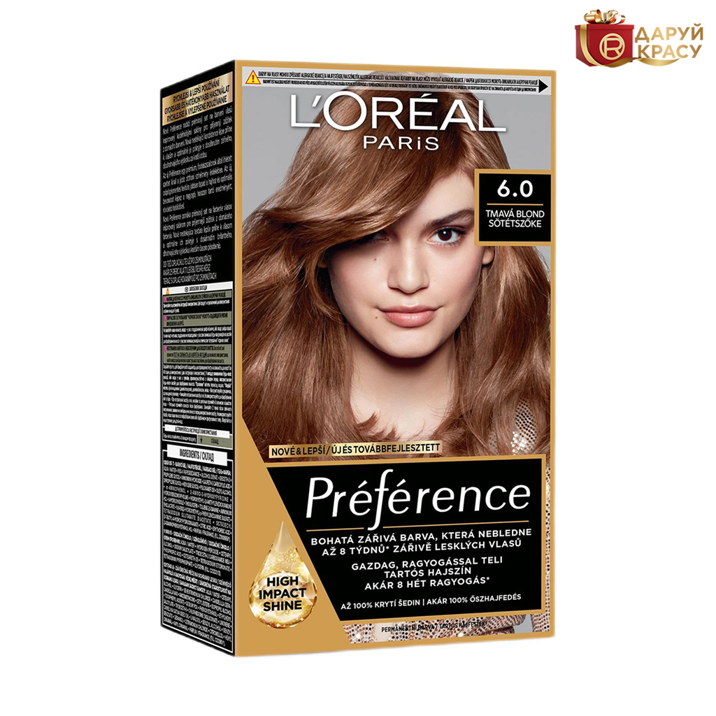 

Уцінка! Стійка фарба для волосся L'Oreal Paris Preference 6.0, 174 мл