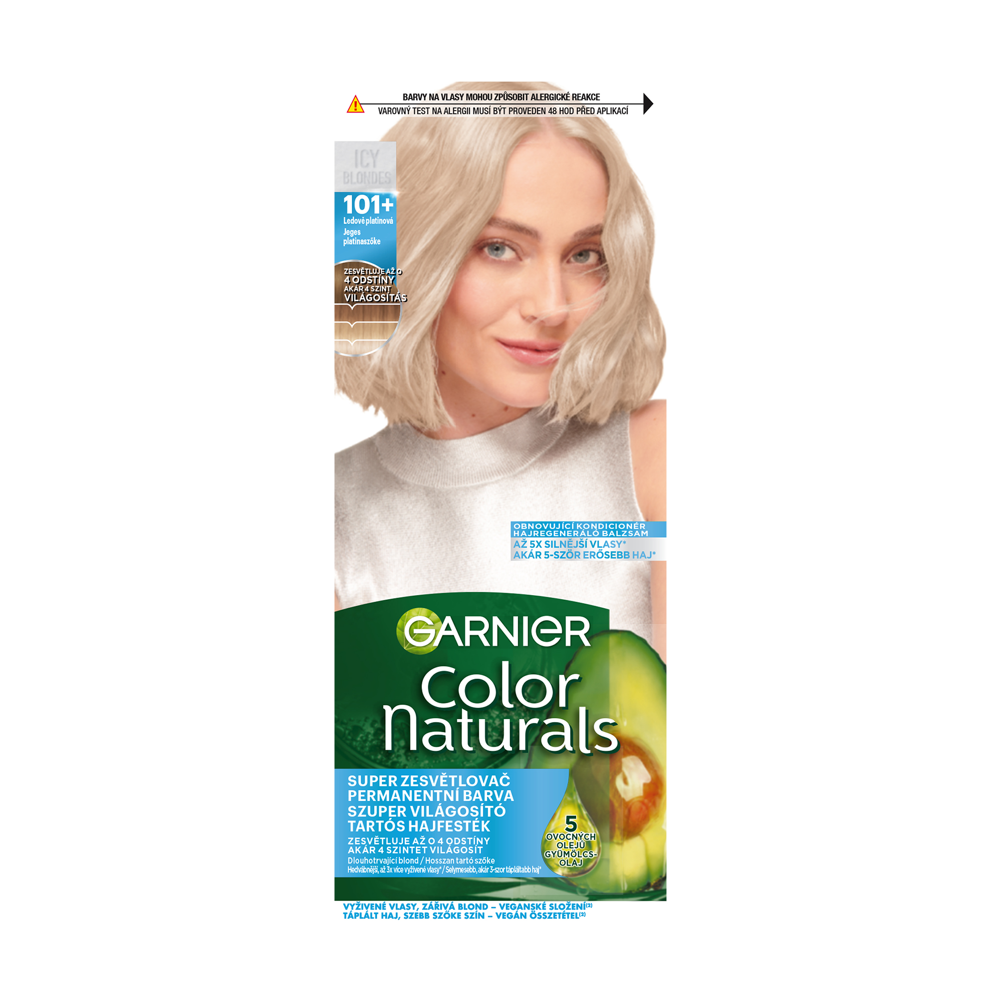 

Стійка крем-фарба для волосся Garnier Color Naturals з п'ятьма оліями, 101+ Холодна платина, 110 мл
