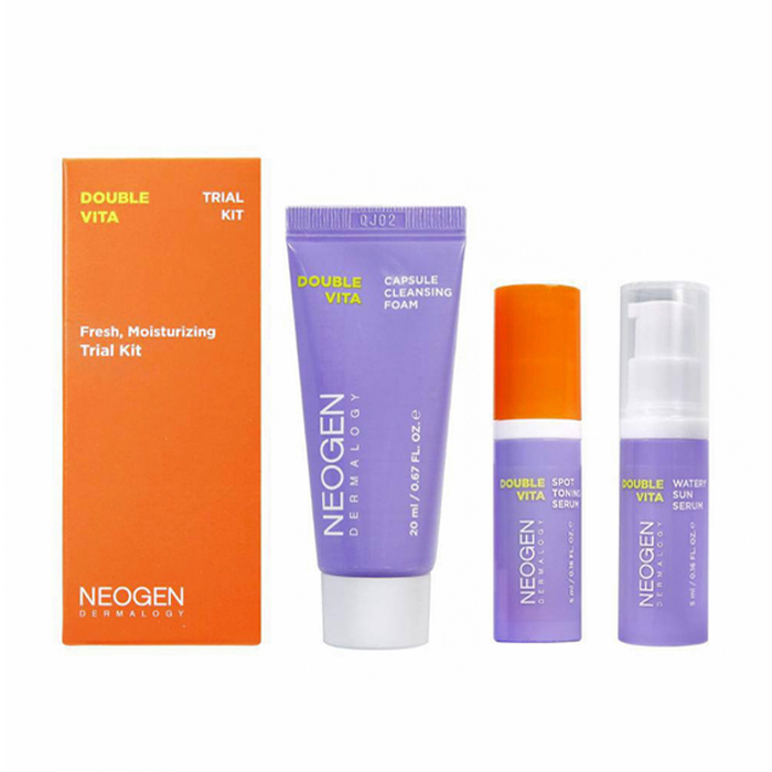 

Набір для обличчя Neogen Dermalogy Double Vita (очищувальна пінка, 20 мл + сироватка, 5 мл + сонцезахисна сироватка, 5 мл)