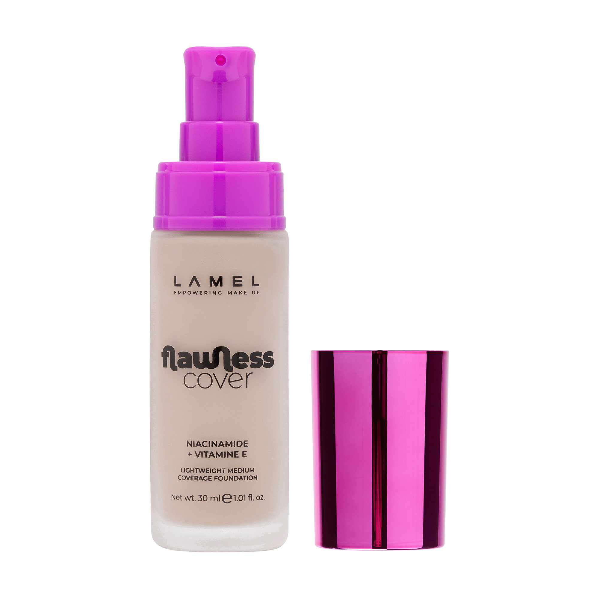 

Тональна основа для обличчя LAMEL Make Up Flawless Cover Lightweight Medium Coverage Foundation 04, 30 мл