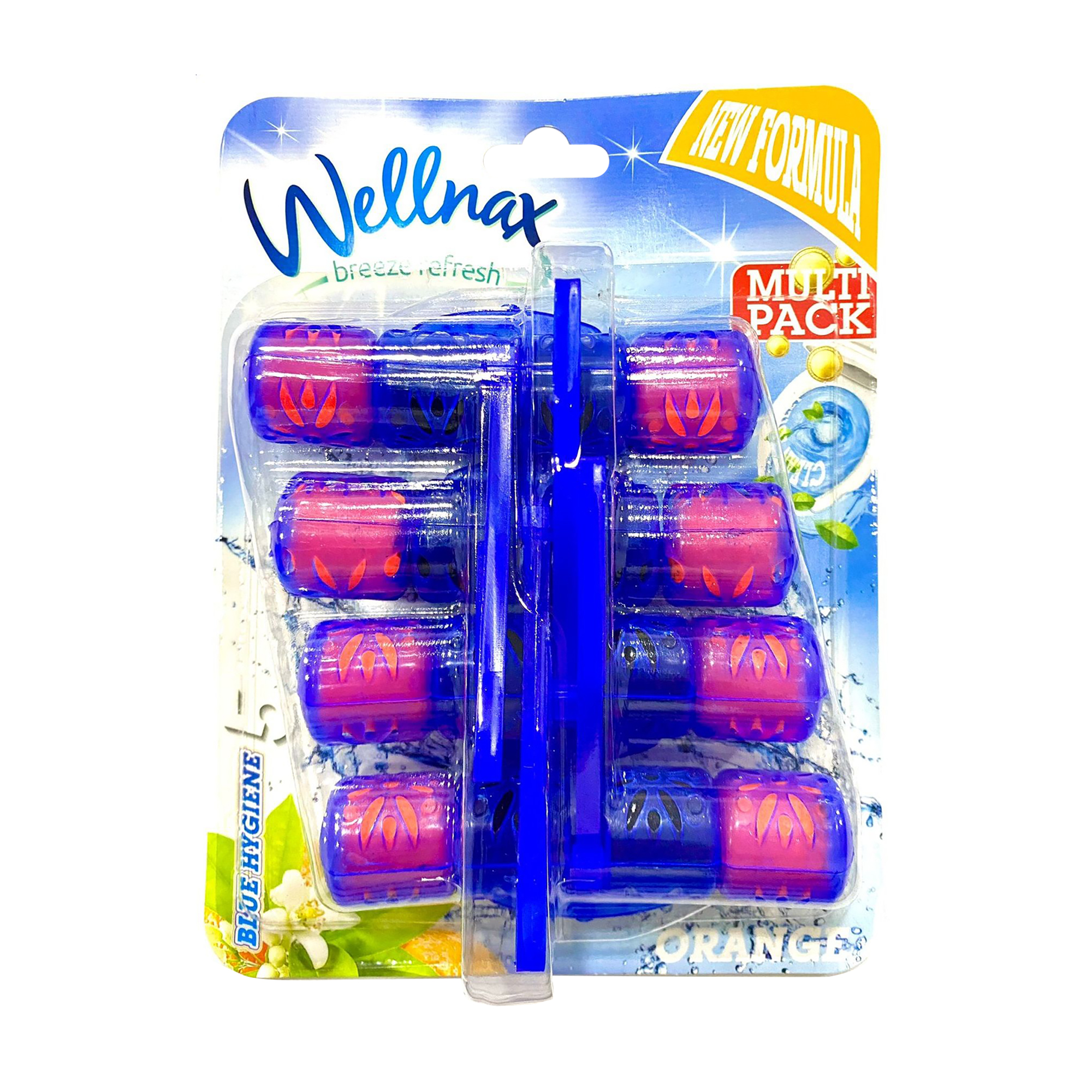 

Уцінка! Туалетний блок Wellnax Blue Hygiene Квітучий апельсин, 4*50 г
