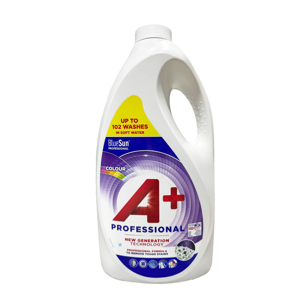 

Гель для прання A+ Professional Colour для кольорових речей, 102 цикли прання, 4.62 л