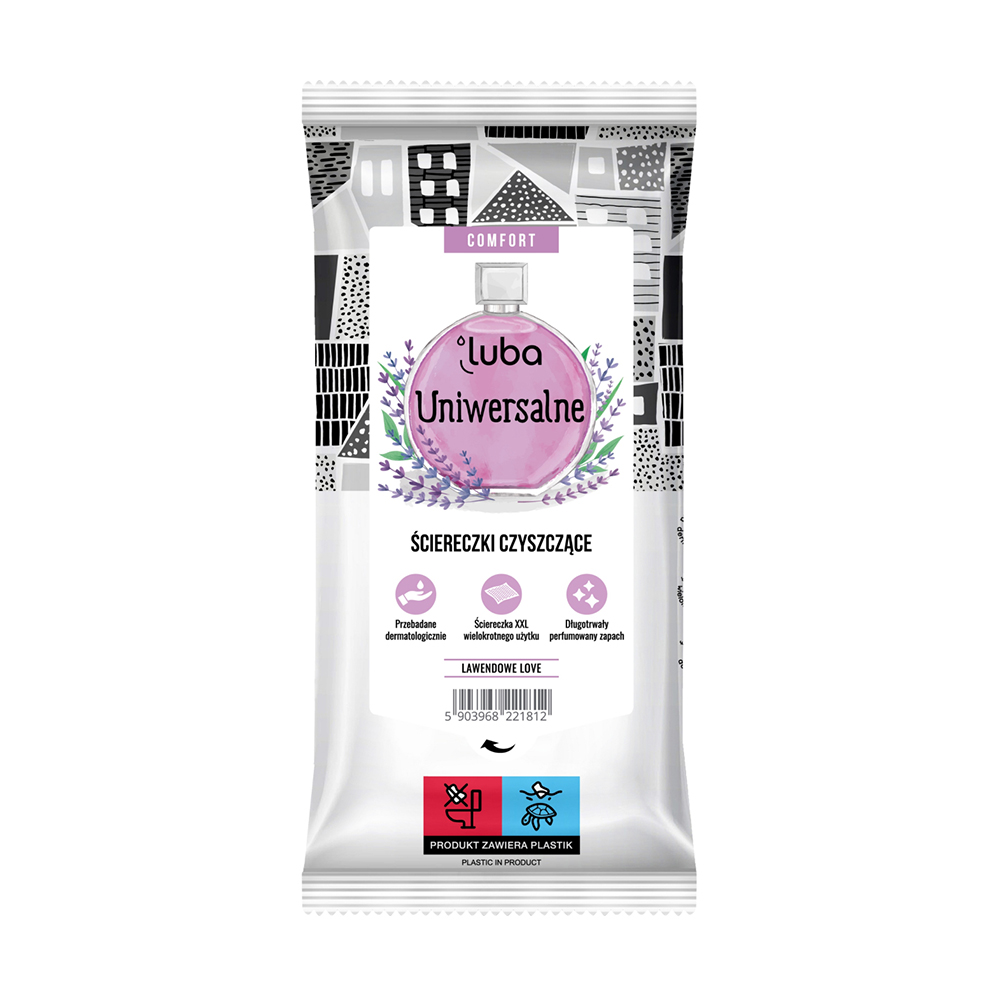 

Уцінка! Універсальні вологі серветки для прибирання Luba Comfort парфумовані, 32 шт