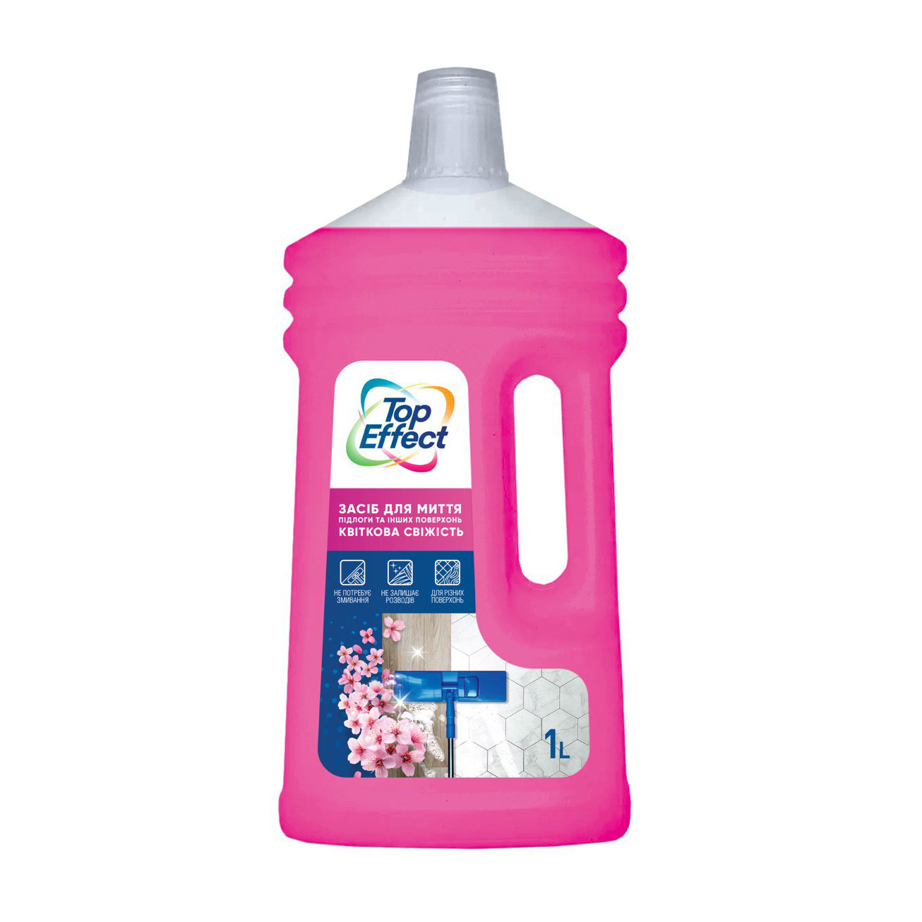 

Універсальний засіб для миття підлоги та інших поверхонь Top Effect Квіткова свіжість, 1 л