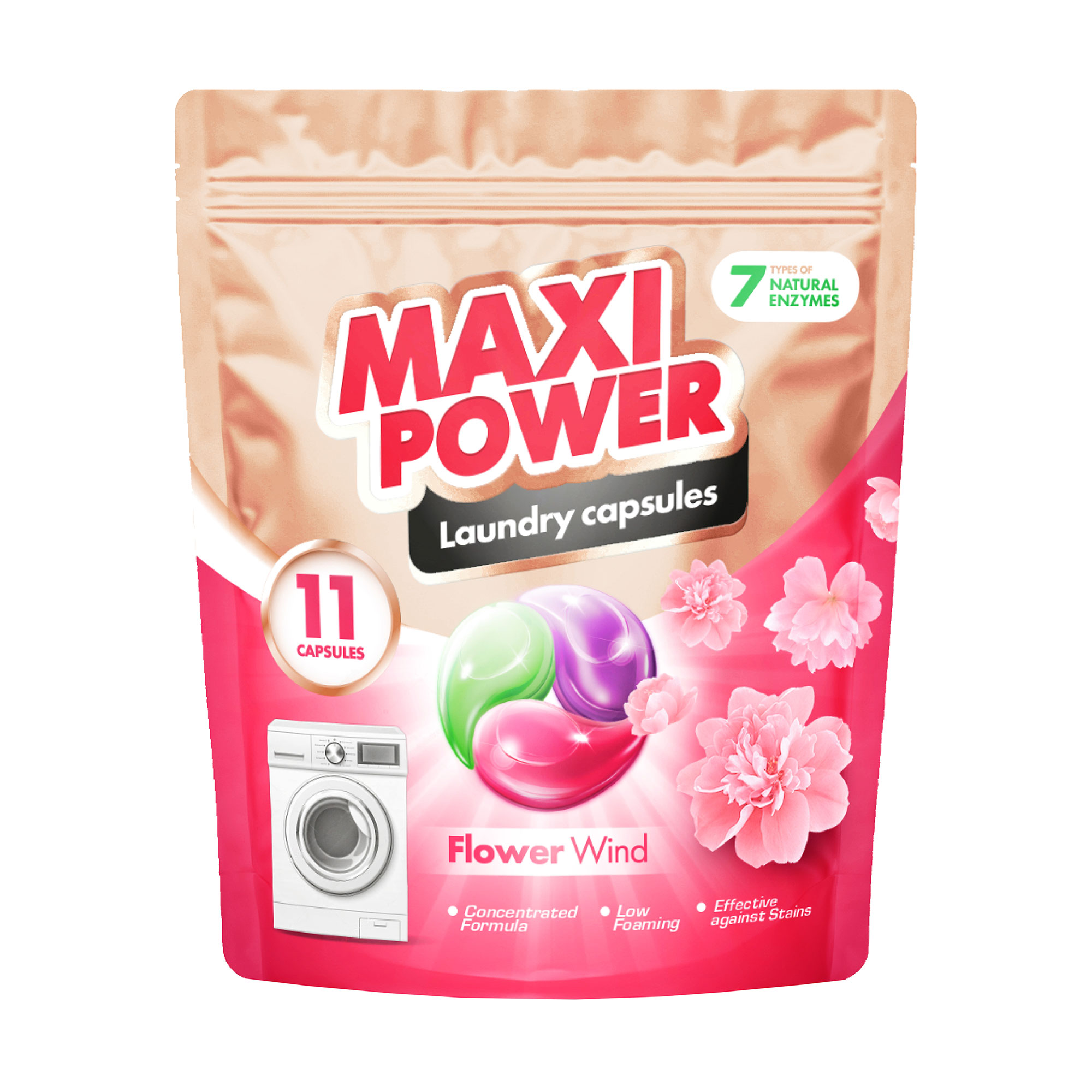 

Уцінка! Капсули для прання Maxi Power Flower Wind, 11 циклів прання, 11 шт