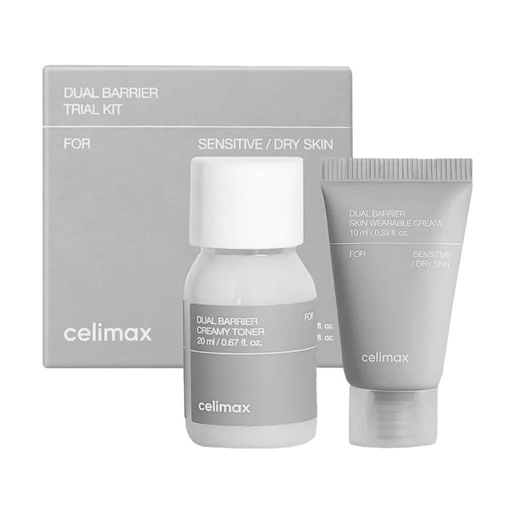 

Набір мініатюр для обличчя Celimax Dual Barrier Trial Kit (тонер 20 мл + крем 10 мл)