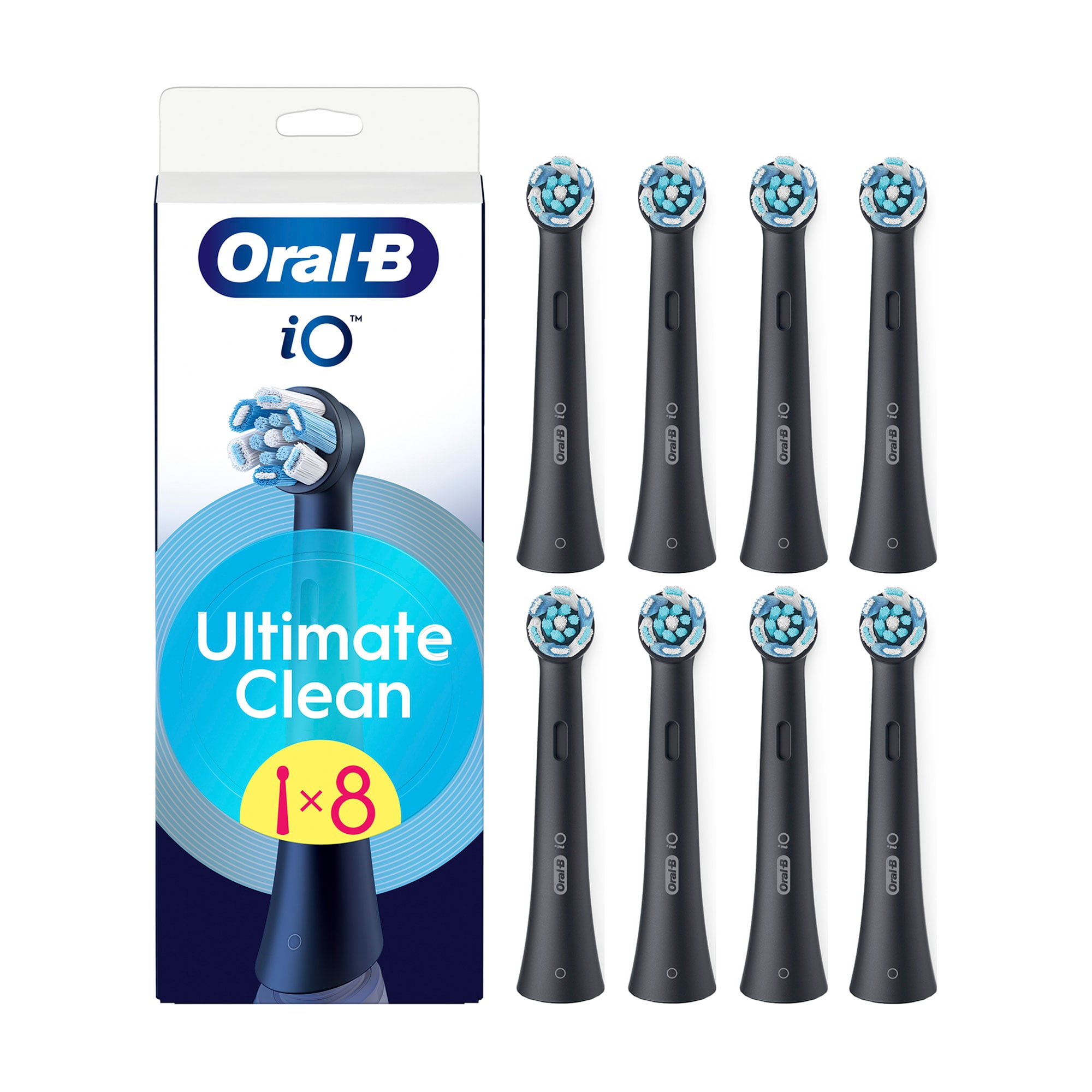 

Змінні насадки для електричної зубної щітки Oral-B iO Ultimate Clean Максимальне очищення, чорні, 8 шт