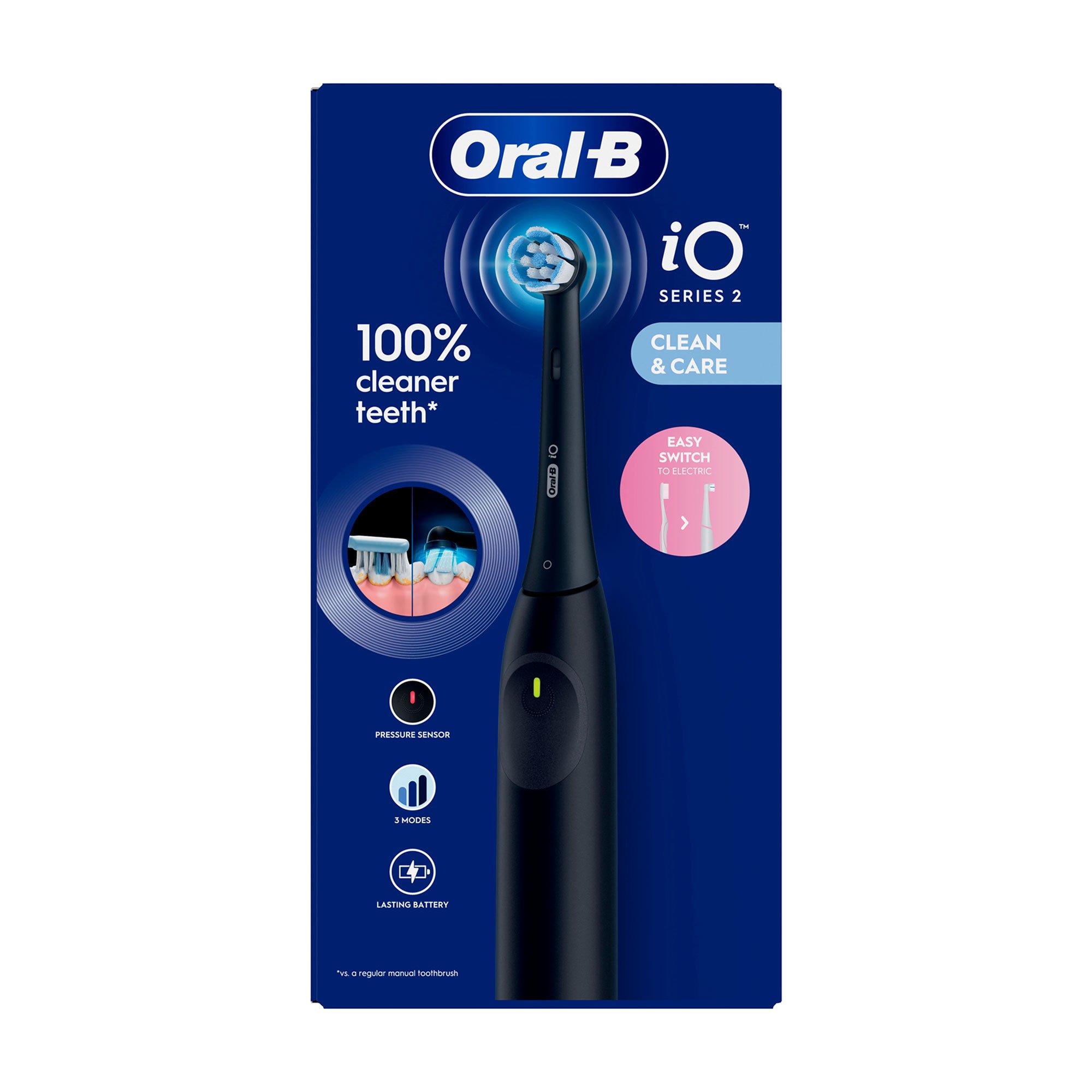 

Електрична зубна щітка Oral-B iO Series 2 Clean & Care Ультрачорна, 1 шт