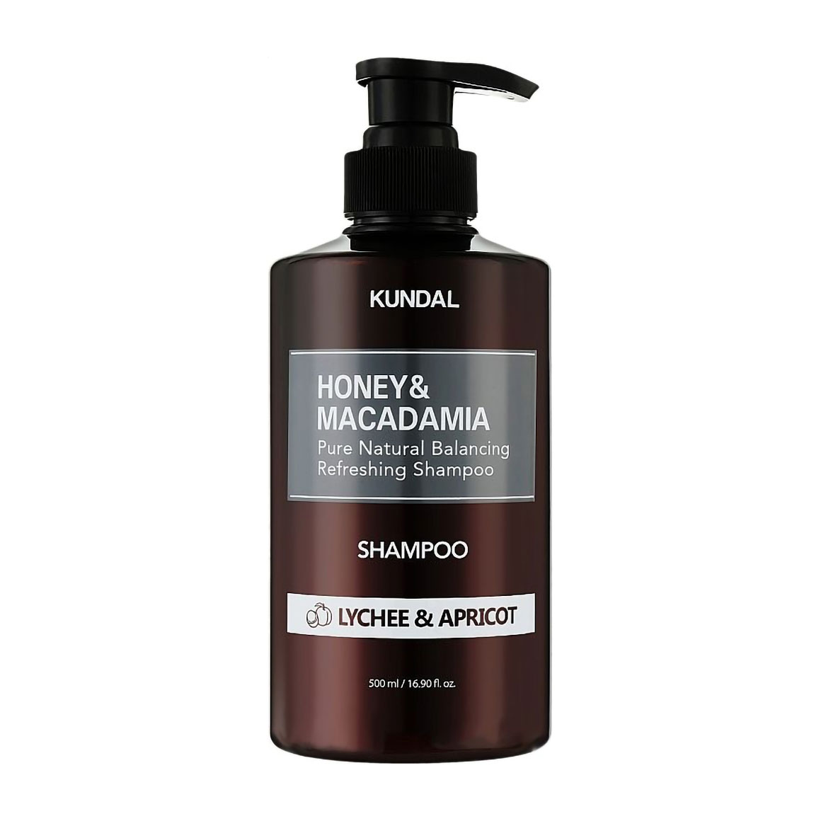 

Шампунь для волосся Kundal Honey & Macadamia Pure Natural Balancing Refreshing Shampoo, Lychee & Apricot, 500 мл