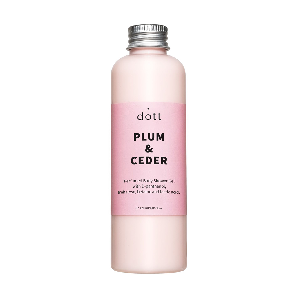 

Парфумований гель для душу Dott Plum & Cedar Shower Gel з Д-пантенолом, трегалозою, бетаїном та молочною кислотою, 120 мл