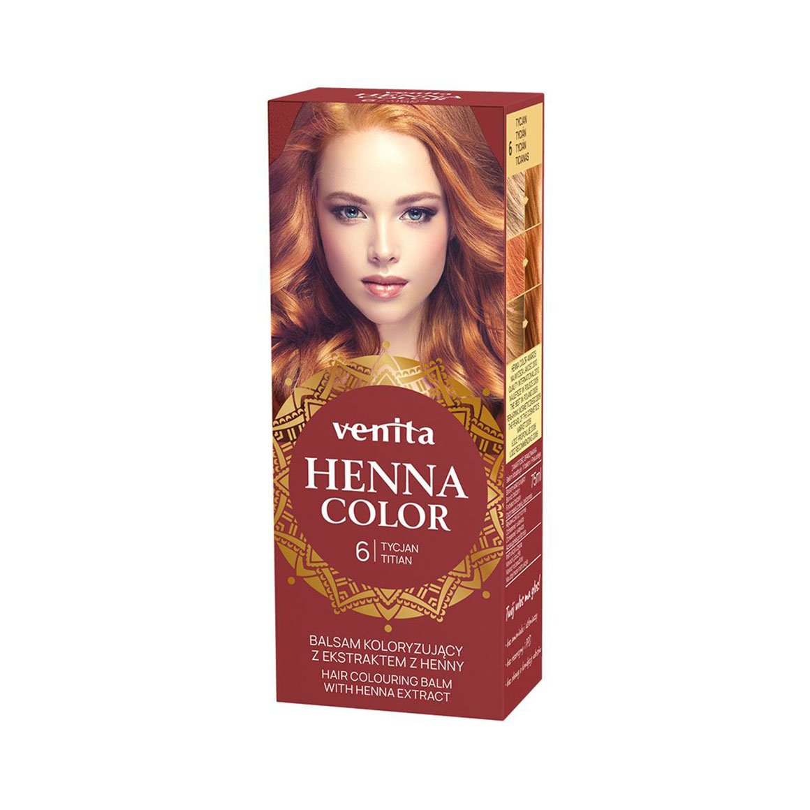 

Відтінковий бальзам для волосся Venita Henna Color Hair Colouring Balm з екстрактом хни, 06 Titian, 50 мл