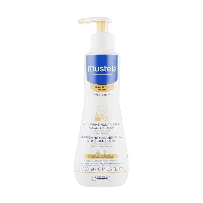 

Дитячий живильний очищувальний гель Mustela Bebe Nourishing Cleansing Gel для сухої шкіри, з кольд-кремом, 300 мл