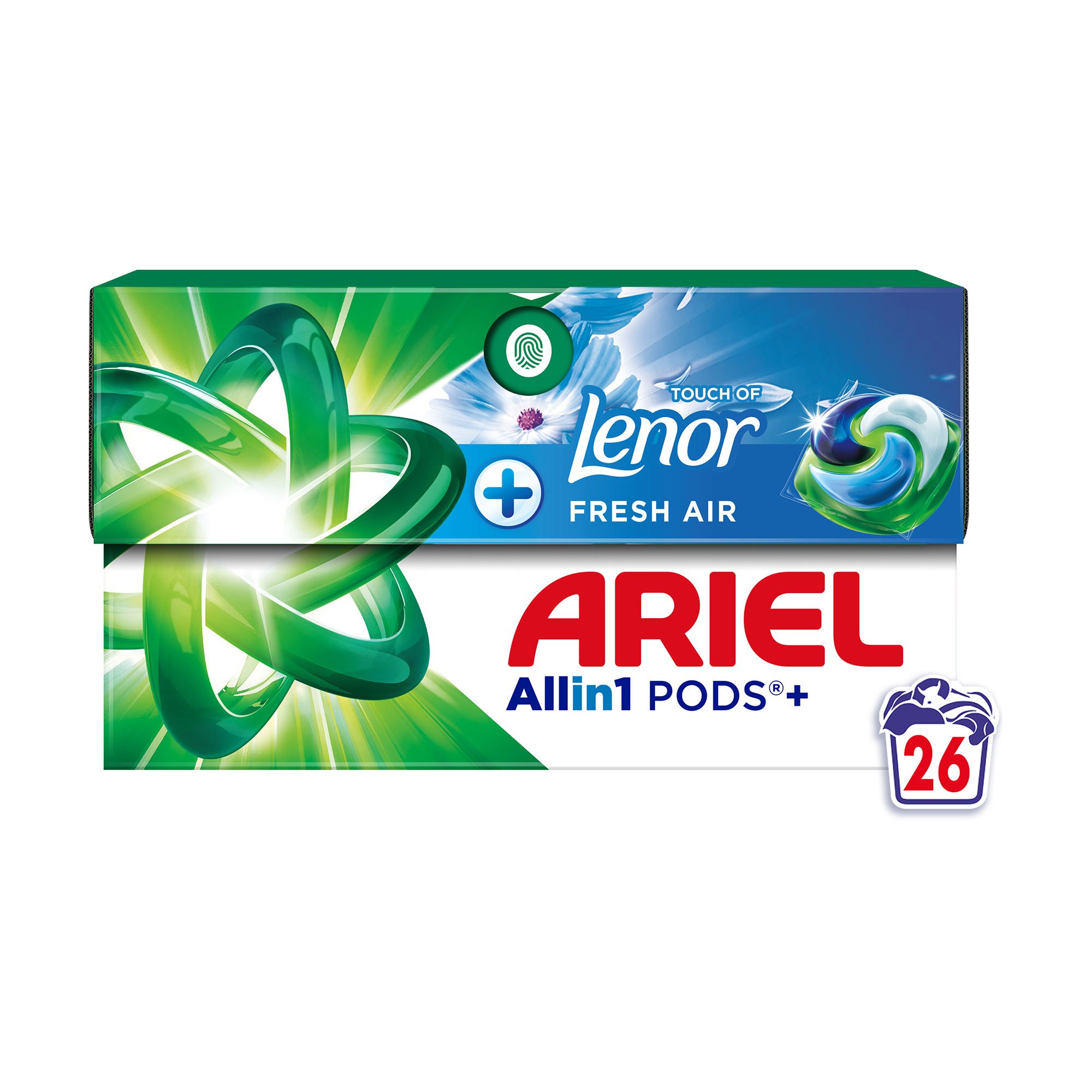 

Уцінка! Капсули для прання ARIEL Pods+ All-in-1 Touch Of Lenor Fresh Air Все-в-1, Дотик свіжого повітря Lenor, 26 циклів прання, 26 шт