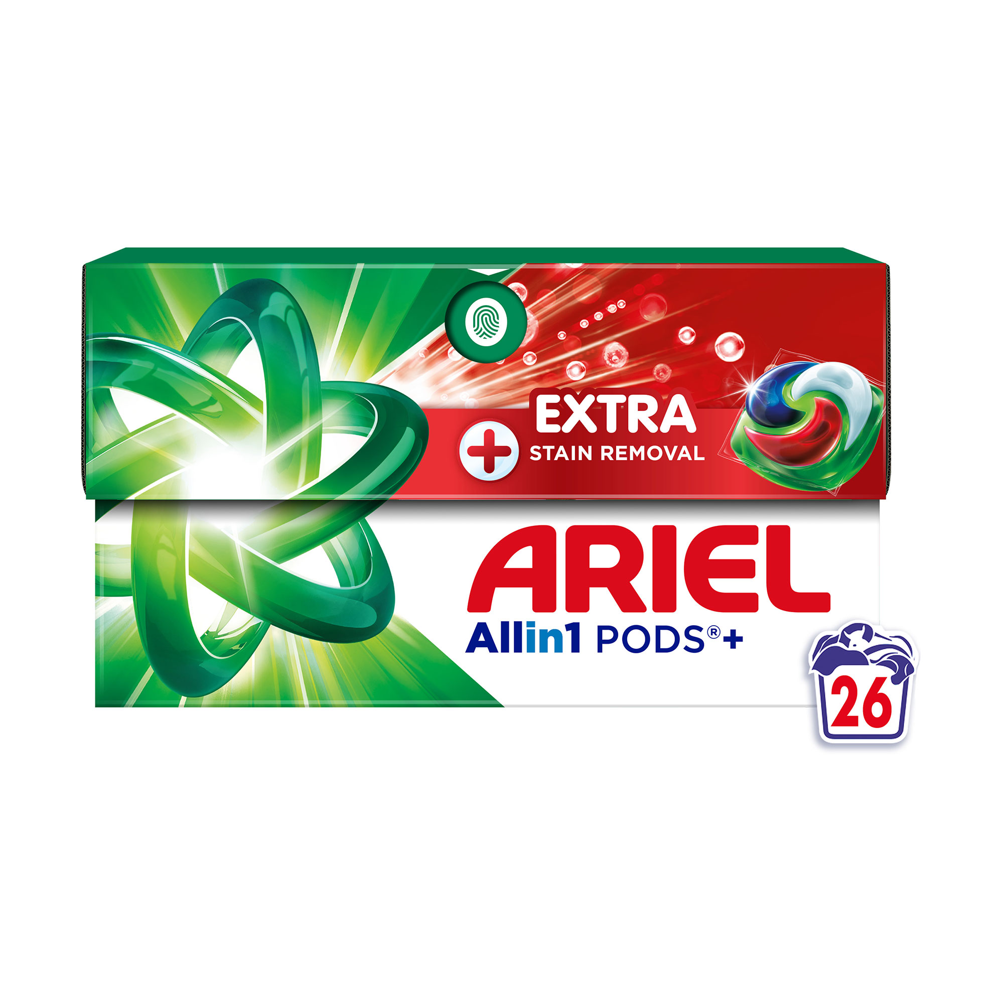 

Уцінка! Капсули для прання ARIEL Pods+ All-in-1 Extra Stain Removal Все-в-1, Екстрасила виведення плям, 26 циклів прання, 26 шт