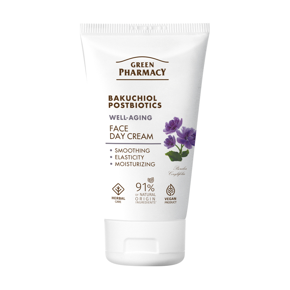 

Денний крем для обличчя Green Pharmacy Face Day Cream Бакучіол та постбіотики, 50 мл