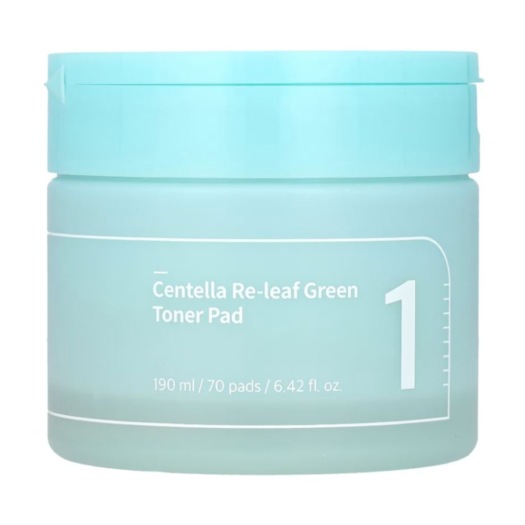 Уцінка! Тонер-пади для обличчя Numbuzin No.1 Centella Re-Leaf Green Toner Pad, 190 мл, 70 шт