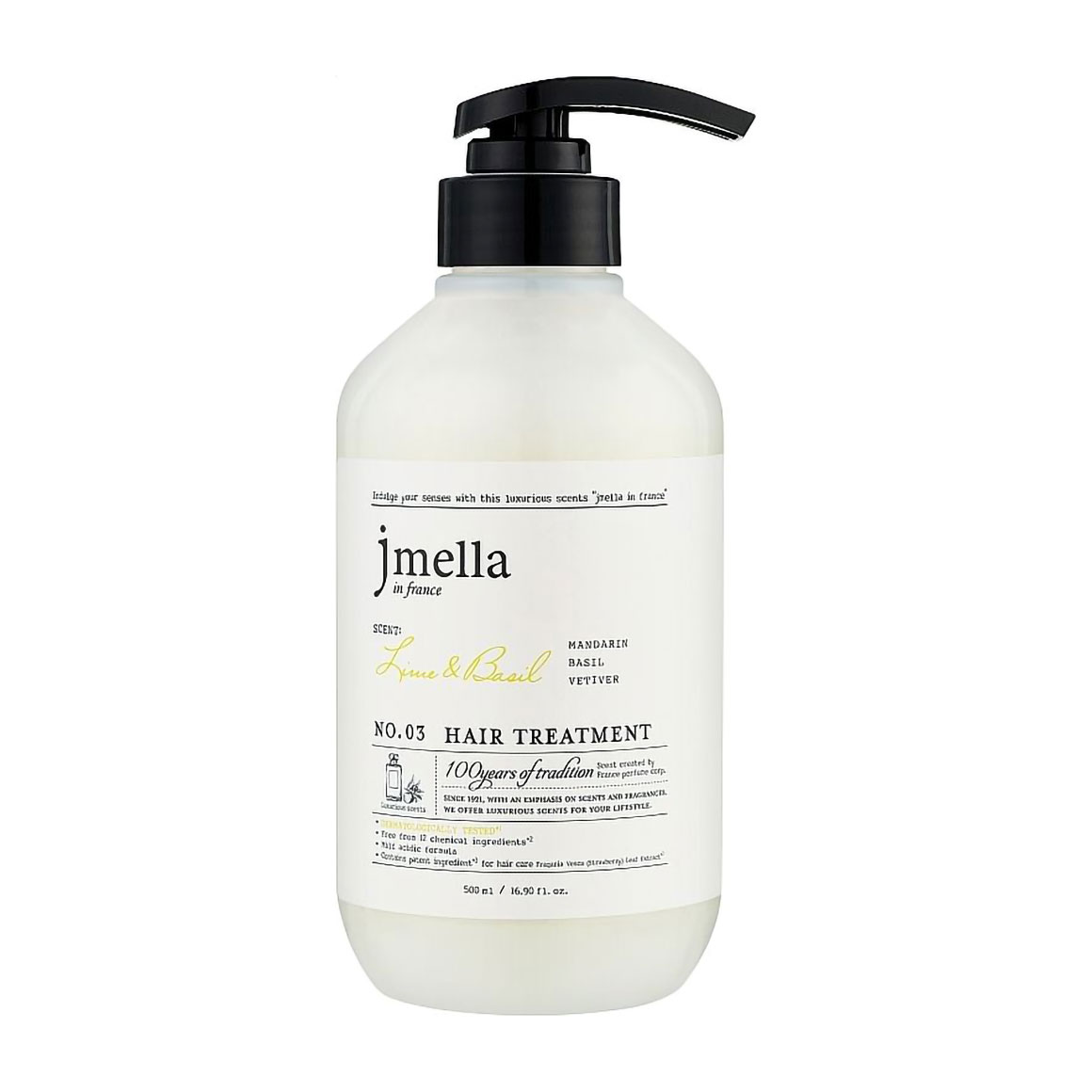 

Парфумований кондиціонер для волосся Jmella In France Lime & Basil 03 Hair Treatment, 500 мл