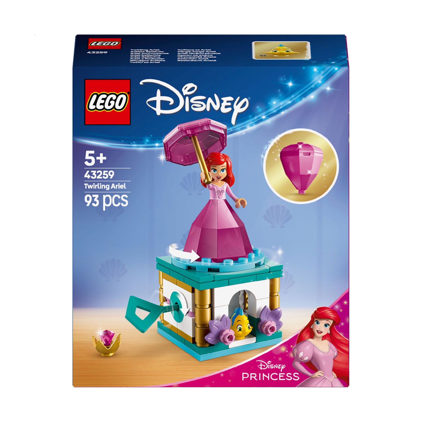 

Конструктор LEGO Disney Princess Кружляння Аріель, 93 деталі, від 5 років (43259)